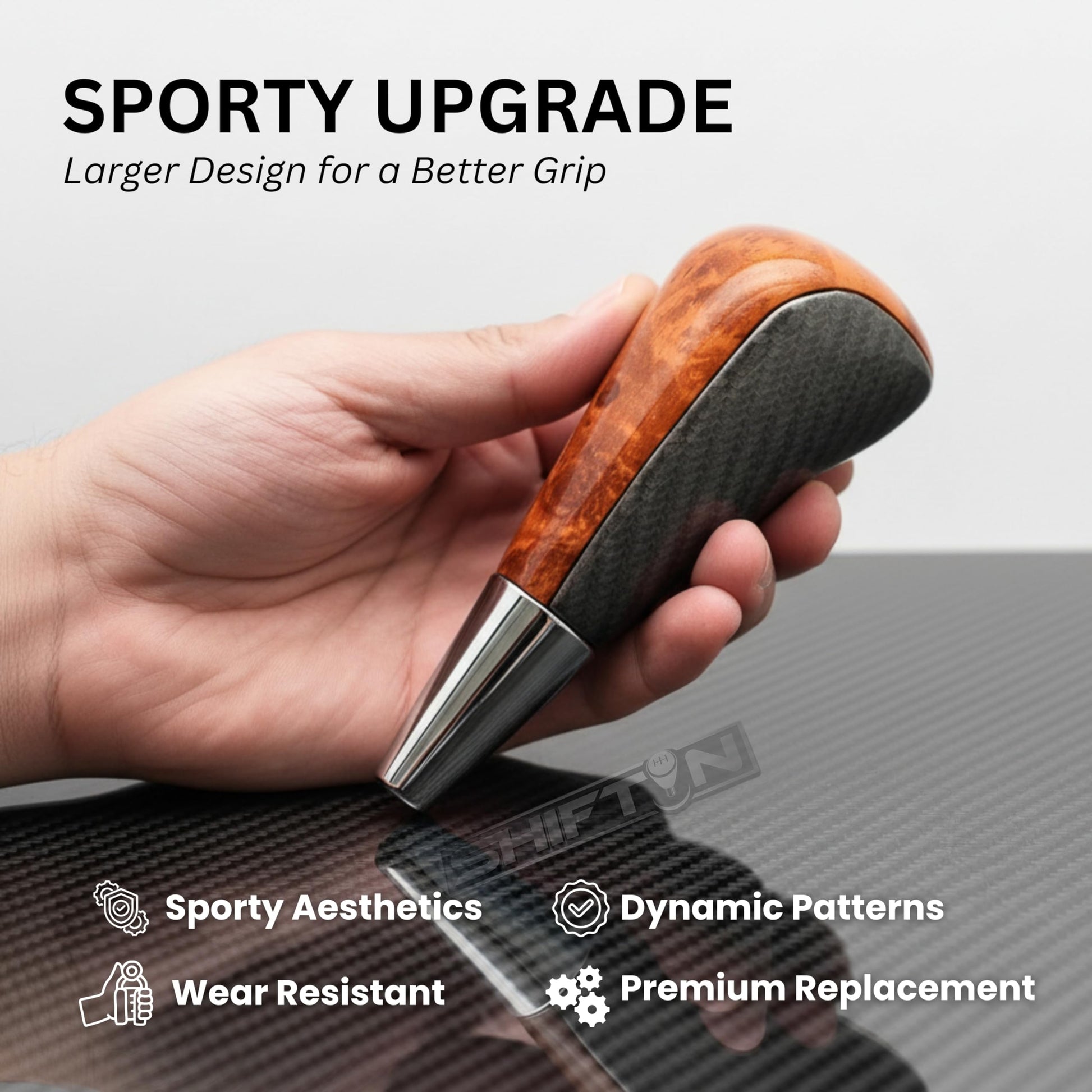 SHIFTIN Large Gear Shifter Knob Compatible with Lexus LX - 470 LX570 LS - 400 LS430 RX330 RX - 350 RX400h and Toyota, Acura, Mazda Cars - LGZ16