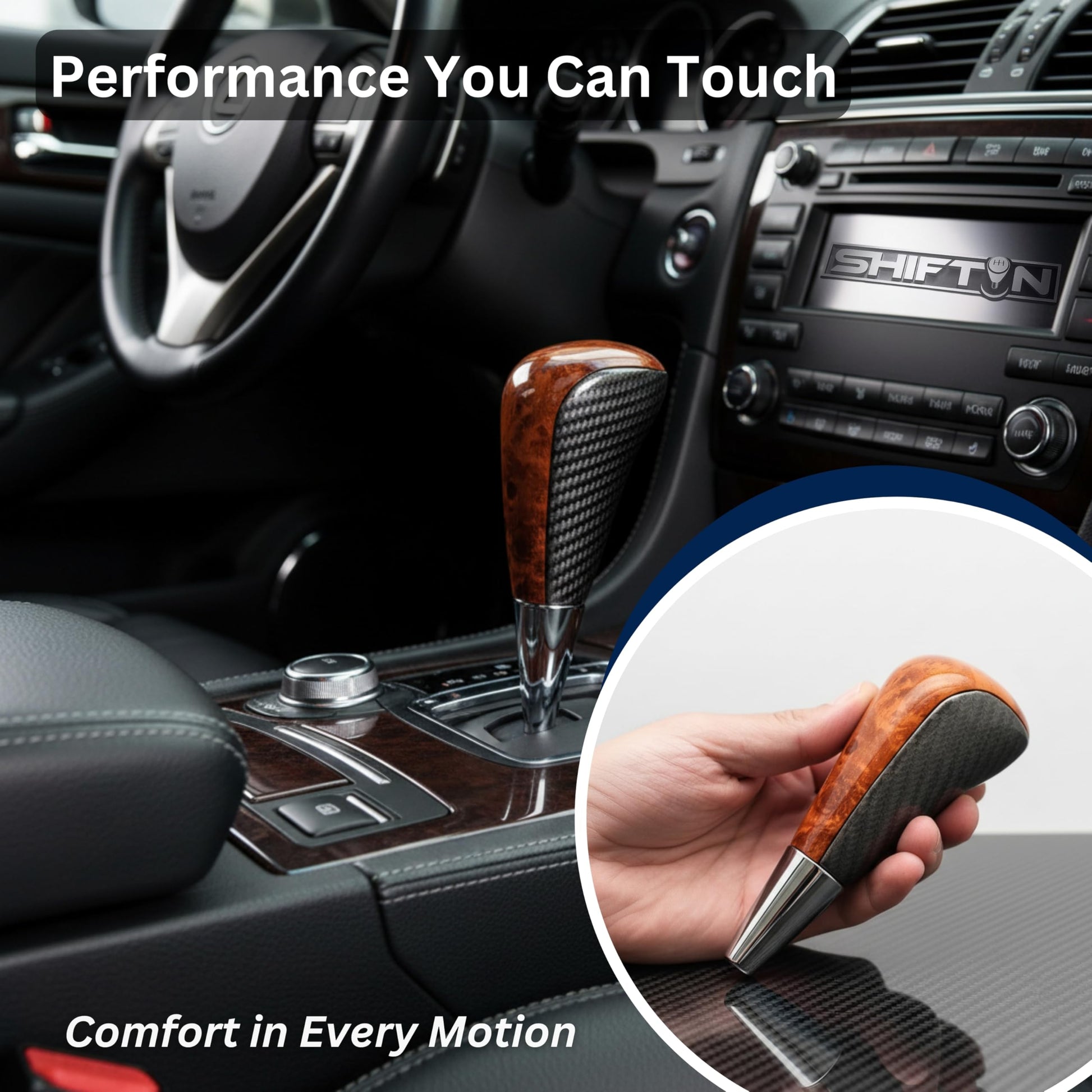 SHIFTIN Large Gear Shifter Knob Compatible with Lexus LX - 470 LX570 LS - 400 LS430 RX330 RX - 350 RX400h and Toyota, Acura, Mazda Cars - LGZ16