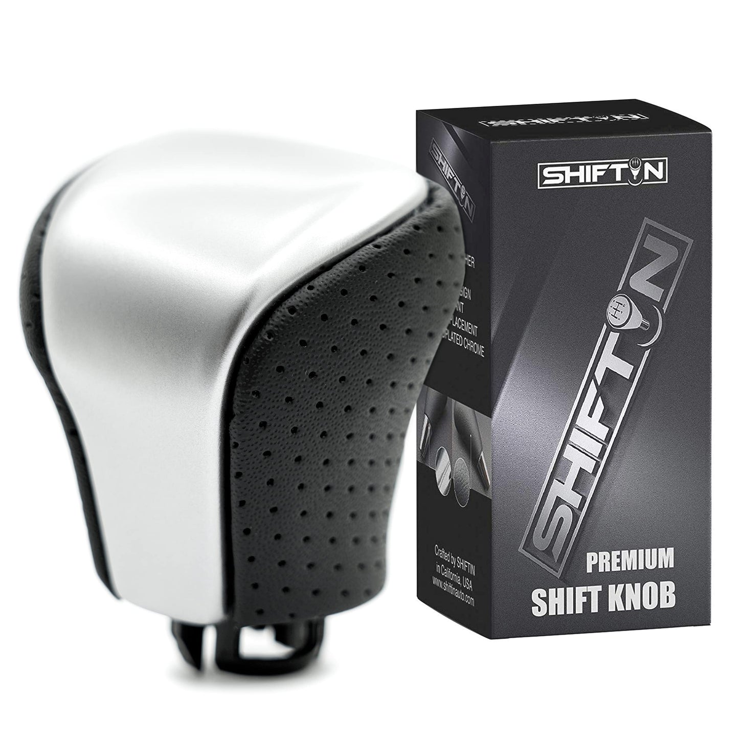 SHIFTIN Leather & Carbon Fiber Gear Shift Knob for Lexus LS460 F - Sport LS - 460 - L LS600 LS - 600h - L and Lexus LX570 LX 570 - M234p