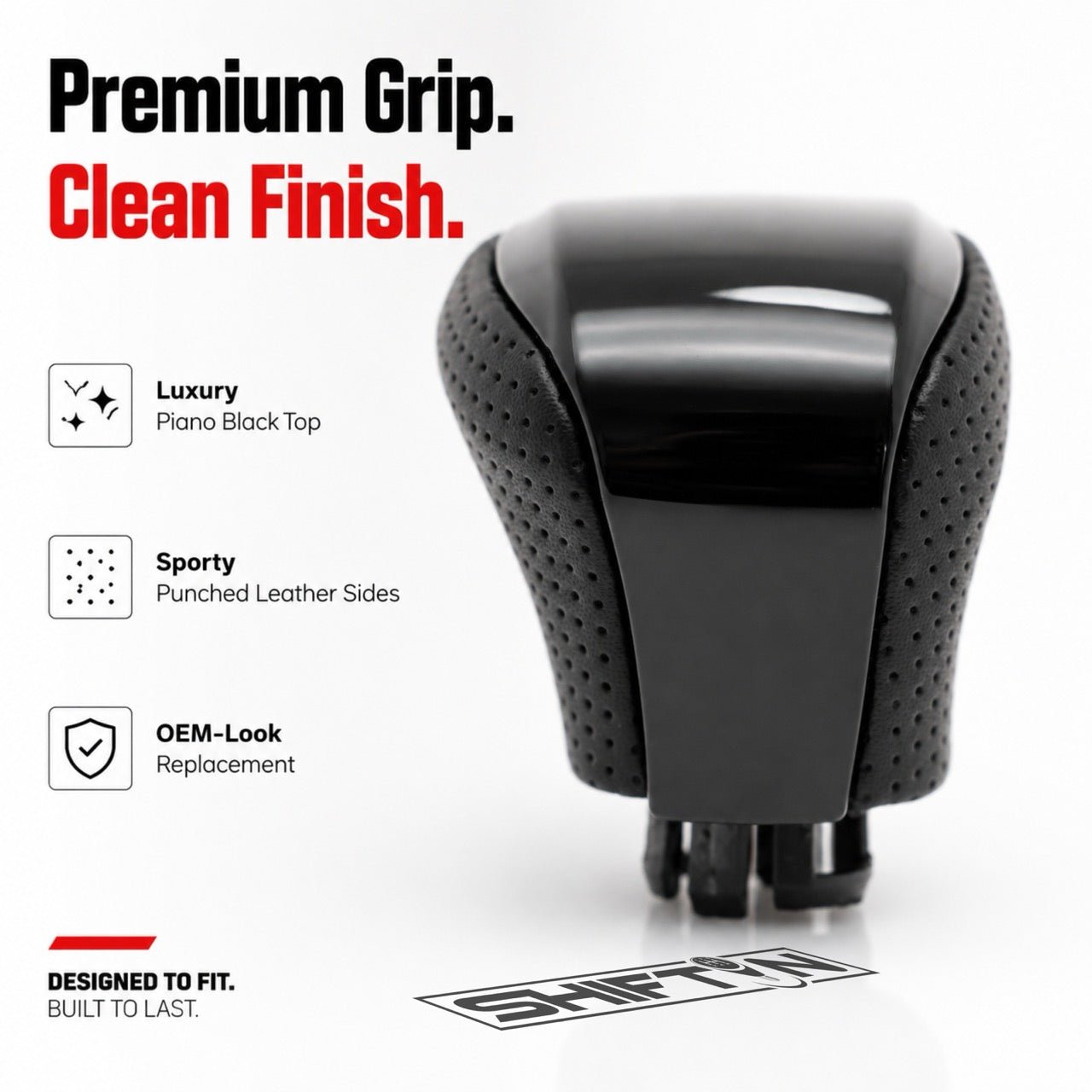 SHIFTIN Leather & Carbon Fiber Gear Shift Knob for Lexus LS460 F-Sport LS-460-L LS600 LS-600h-L and Lexus LX570 LX 570 - MBPBp