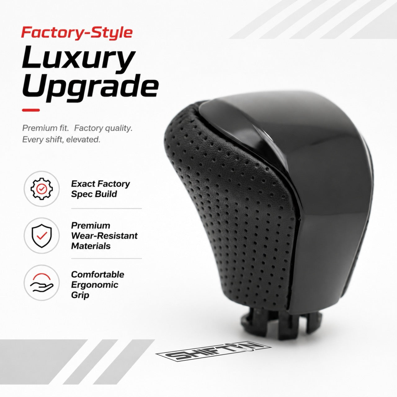 SHIFTIN Leather & Carbon Fiber Gear Shift Knob for Lexus LS460 F-Sport LS-460-L LS600 LS-600h-L and Lexus LX570 LX 570 - MBPBp