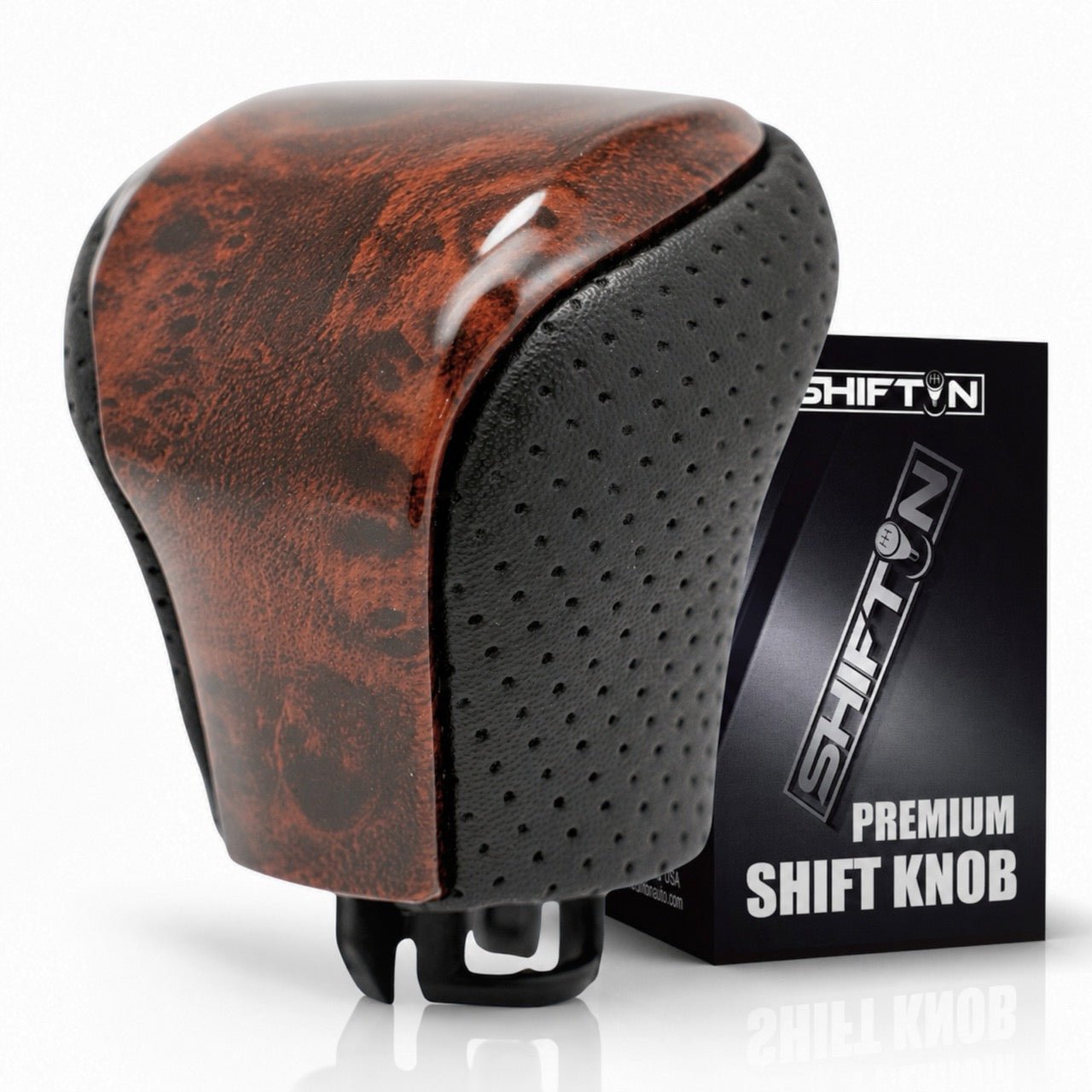 SHIFTIN Leather & Carbon Fiber Gear Shift Knob for Lexus LS460 F-Sport LS-460-L LS600 LS-600h-L and Lexus LX570 LX 570 - MBWD