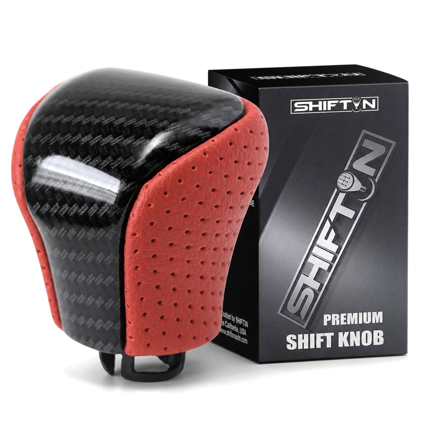 SHIFTIN Leather & Carbon Fiber Gear Shift Knob for Lexus LS460 F - Sport LS - 460 - L LS600 LS - 600h - L and Lexus LX570 LX 570 - MRZp