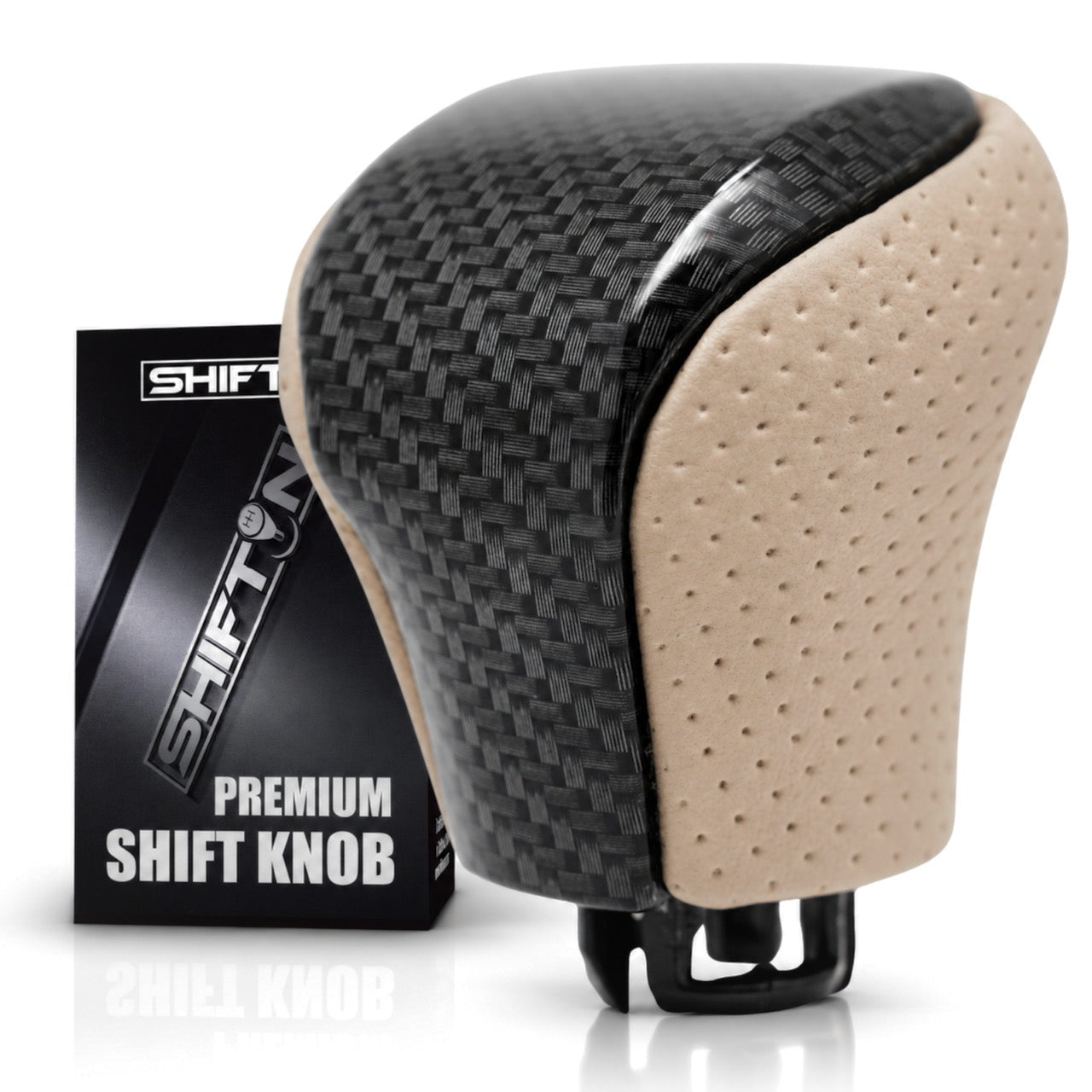 SHIFTIN Leather & Carbon Fiber Gear Shift Knob for Lexus LS460 F-Sport LS-460-L LS600 LS-600h-L and Lexus LX570 LX 570 - MTZZ