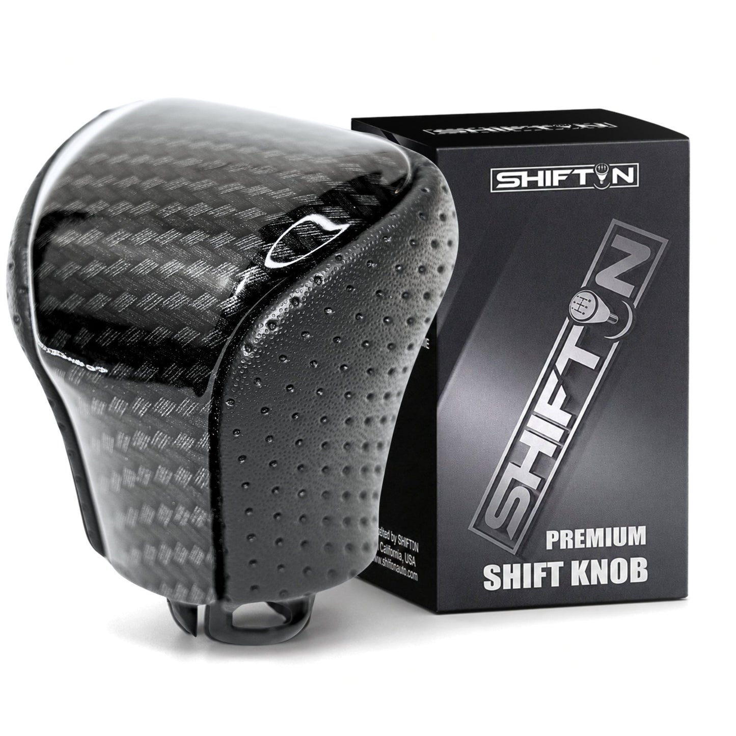 SHIFTIN Leather & Carbon Fiber Gear Shift Knob for Lexus LS460 F - Sport LS - 460 - L LS600 LS - 600h - L and Lexus LX570 LX 570 - MZZp