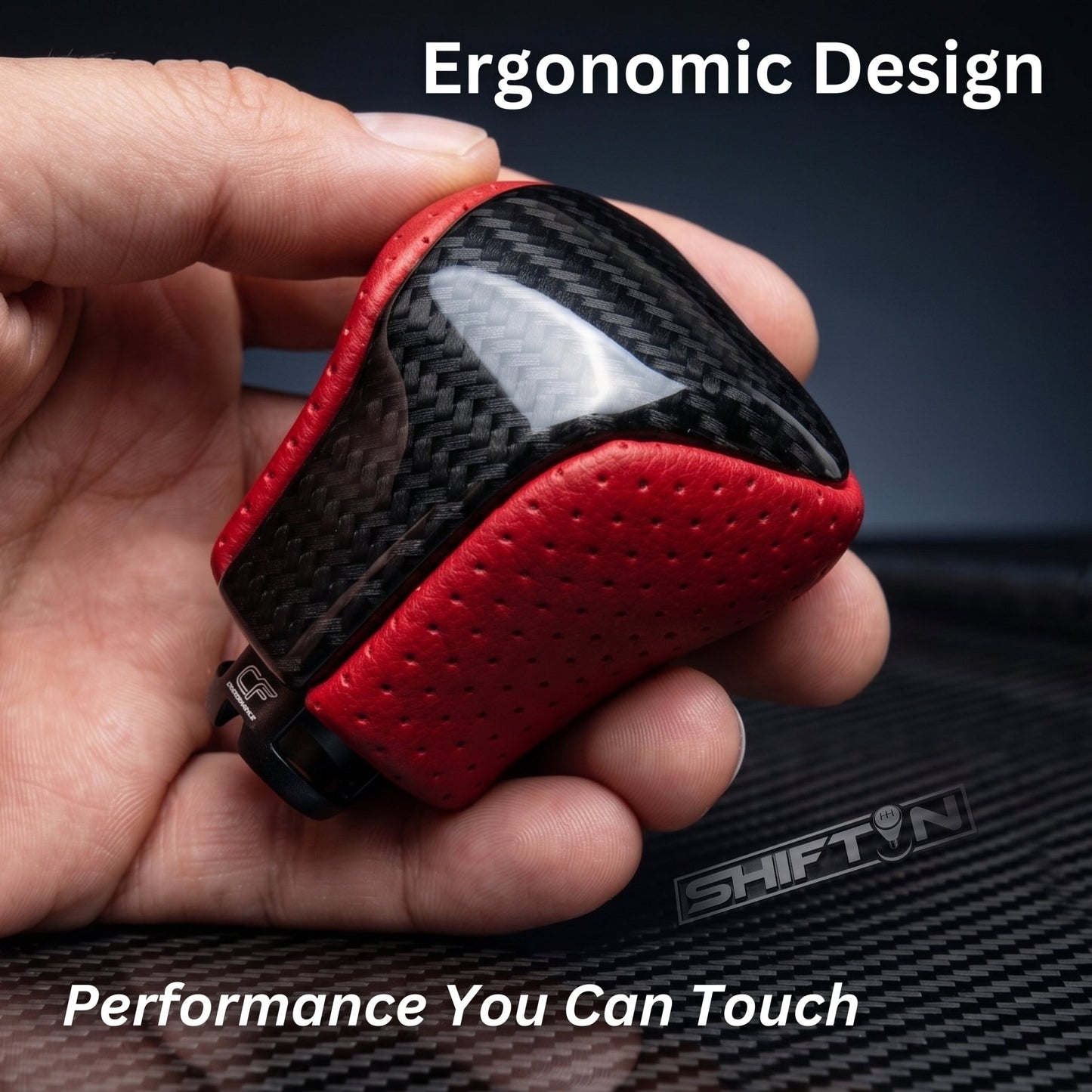 SHIFTIN Leather & Carbon Fiber Gear Shift Knob for Lexus LS460 F - Sport LS - 460 - L LS600 LS - 600h - L and Lexus LX570 LX 570 - MRZp