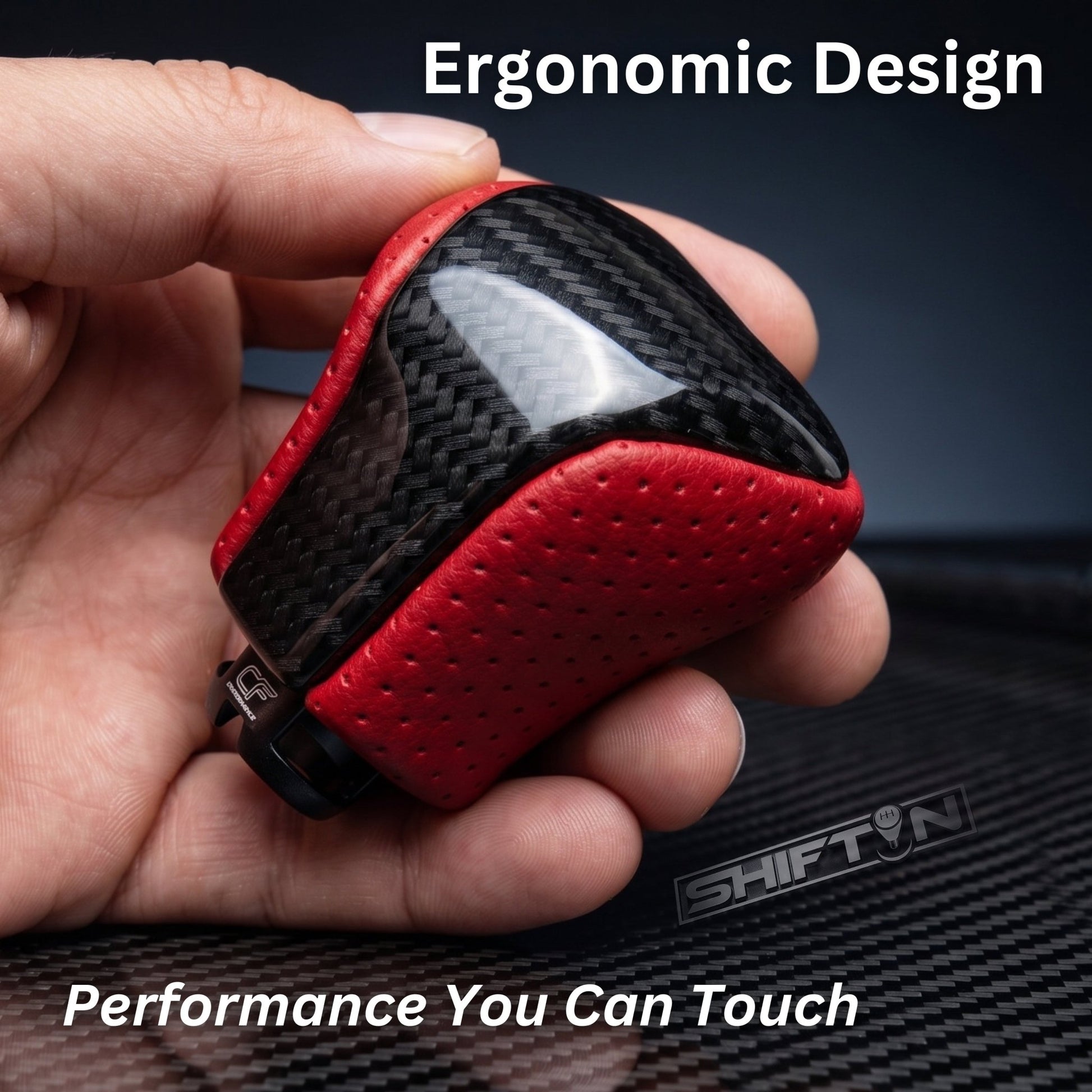 SHIFTIN Leather & Carbon Fiber Gear Shift Knob for Lexus LS460 F - Sport LS - 460 - L LS600 LS - 600h - L and Lexus LX570 LX 570 - MRZp
