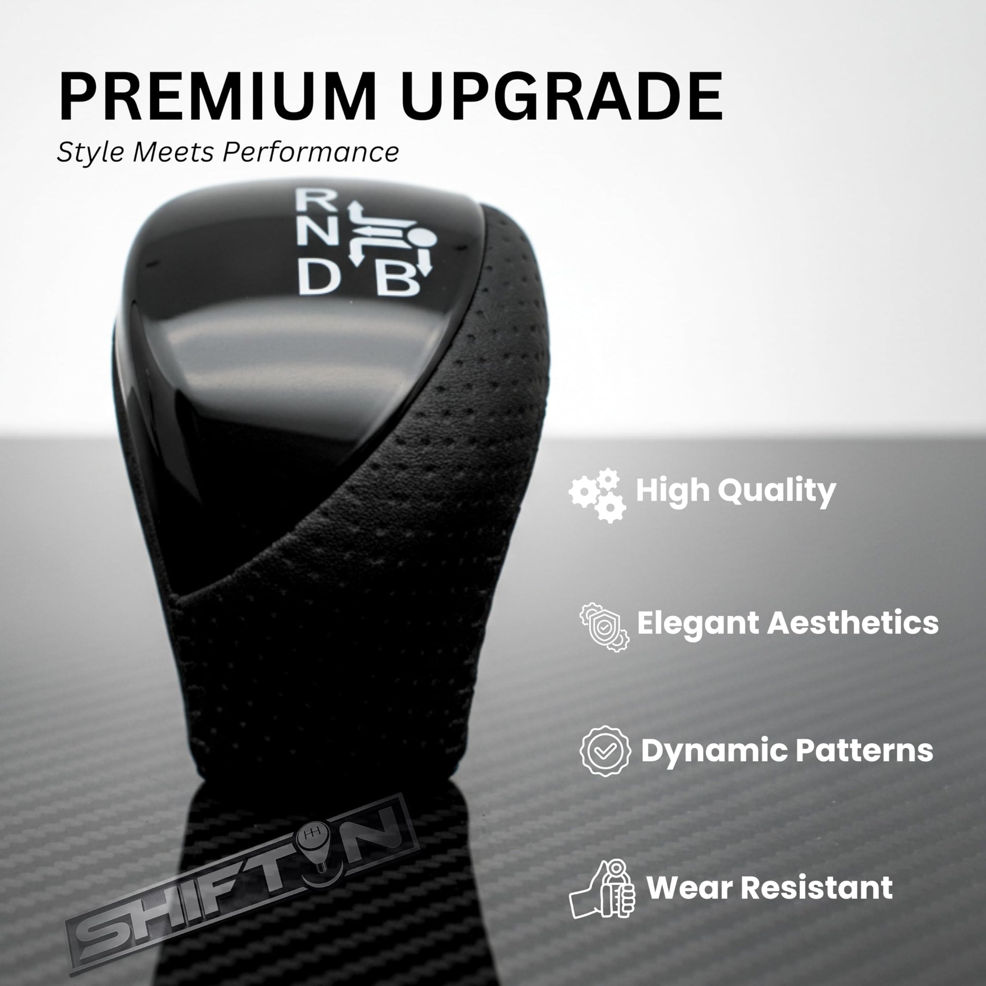 SHIFTIN Premium Replacement Gear Shift Knob Shifter for Toyota Prius Auris Prius Plug-in Hybrid - Large Black