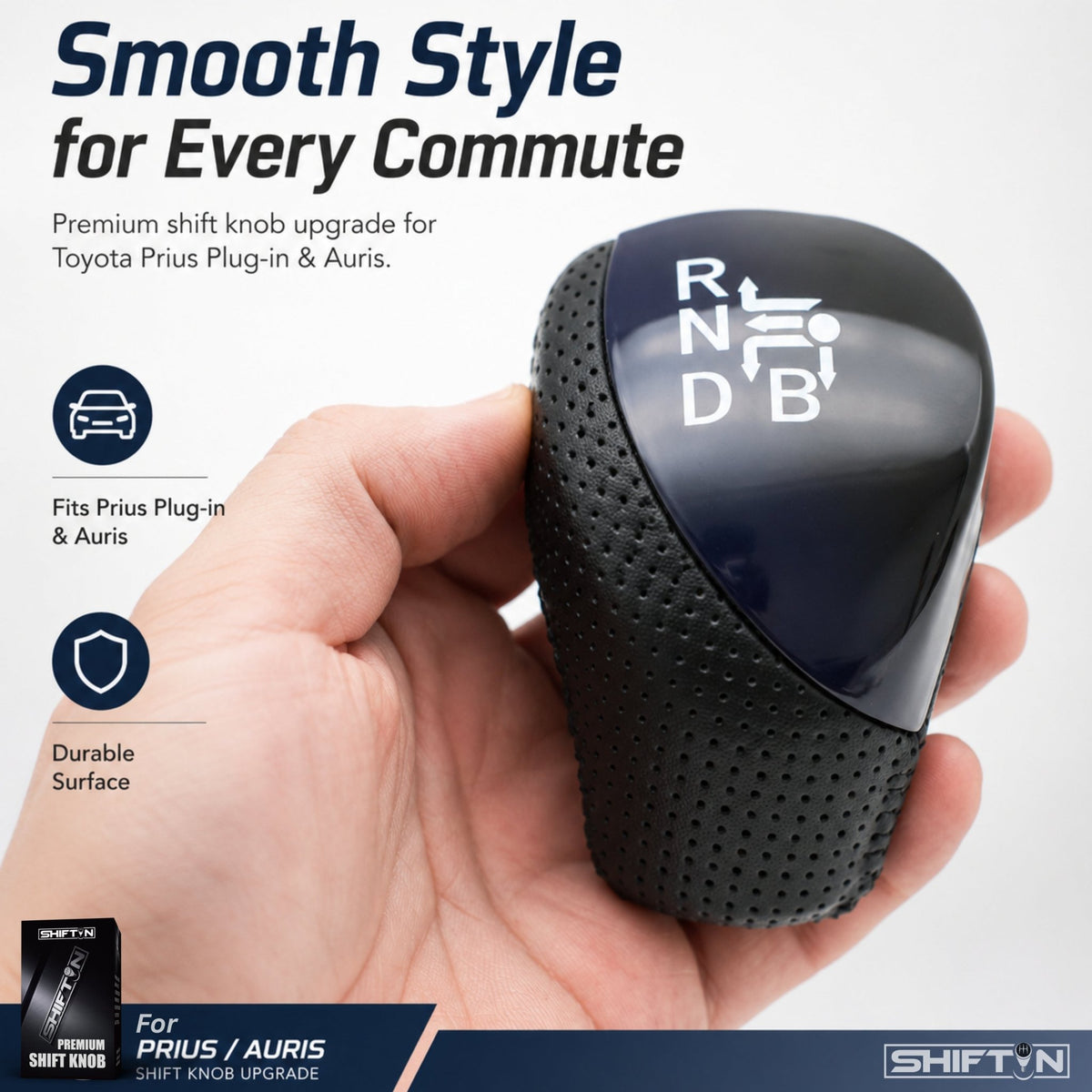 SHIFTIN Premium Replacement Gear Shift Knob Shifter for Toyota Prius Auris Prius Plug-in Hybrid - PrBU-