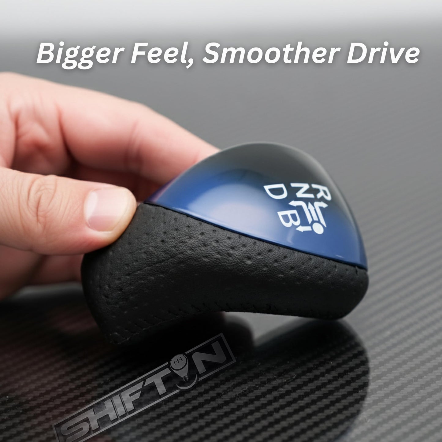 SHIFTIN Premium Replacement Gear Shift Knob Shifter for Toyota Prius Auris Prius Plug-in Hybrid - Large Blue