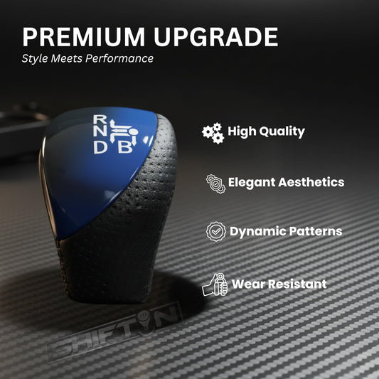 SHIFTIN Premium Replacement Gear Shift Knob Shifter for Toyota Prius Auris Prius Plug-in Hybrid - Large Blue
