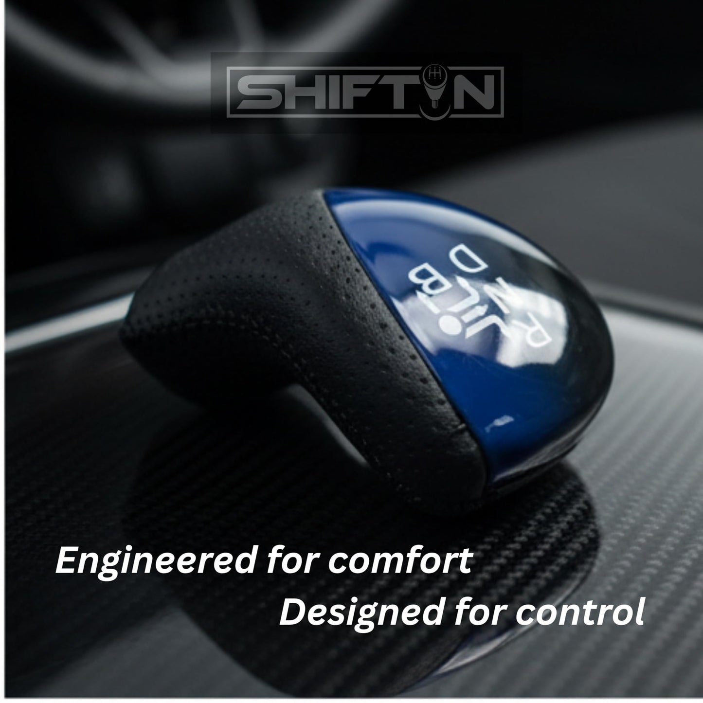 SHIFTIN Premium Replacement Gear Shift Knob Shifter for Toyota Prius Auris Prius Plug-in Hybrid - Large Blue