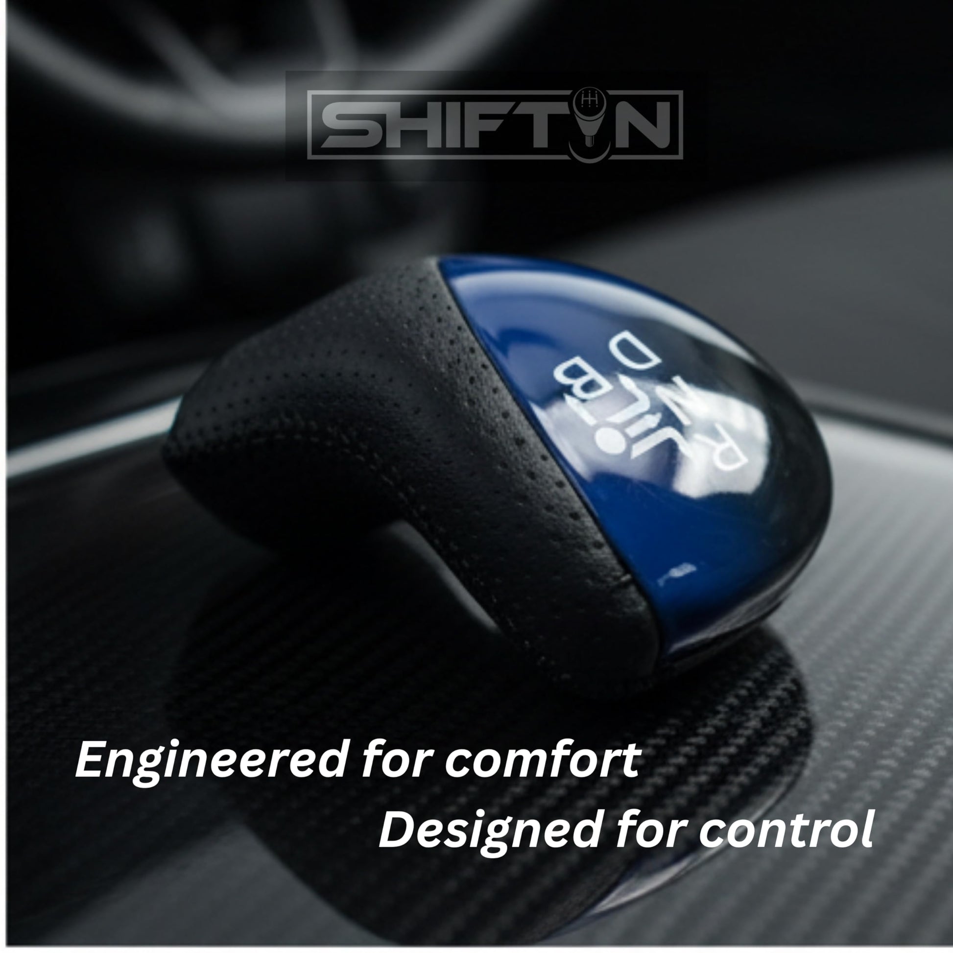 SHIFTIN Premium Replacement Gear Shift Knob Shifter for Toyota Prius Auris Prius Plug-in Hybrid - Large Blue