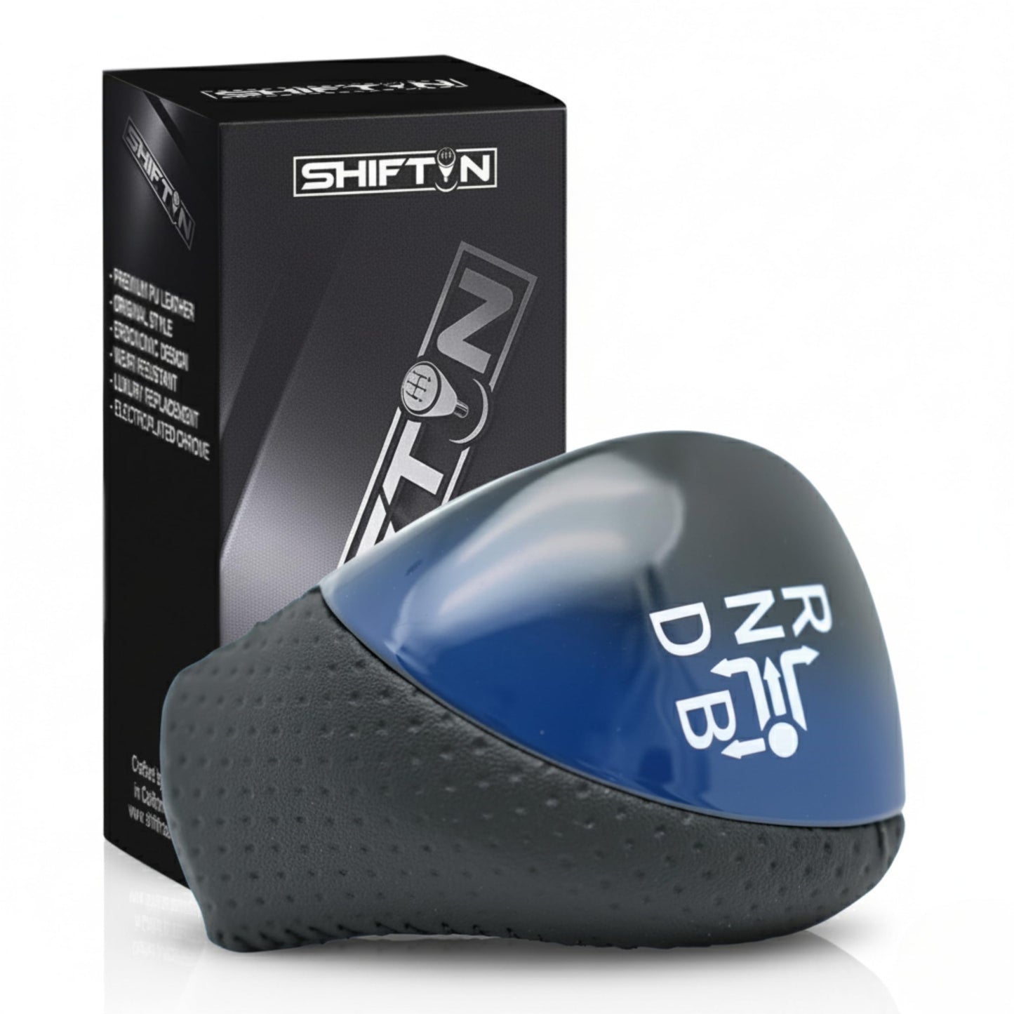 SHIFTIN Premium Replacement Gear Shift Knob Shifter for Toyota Prius Auris Prius Plug-in Hybrid - Large Blue