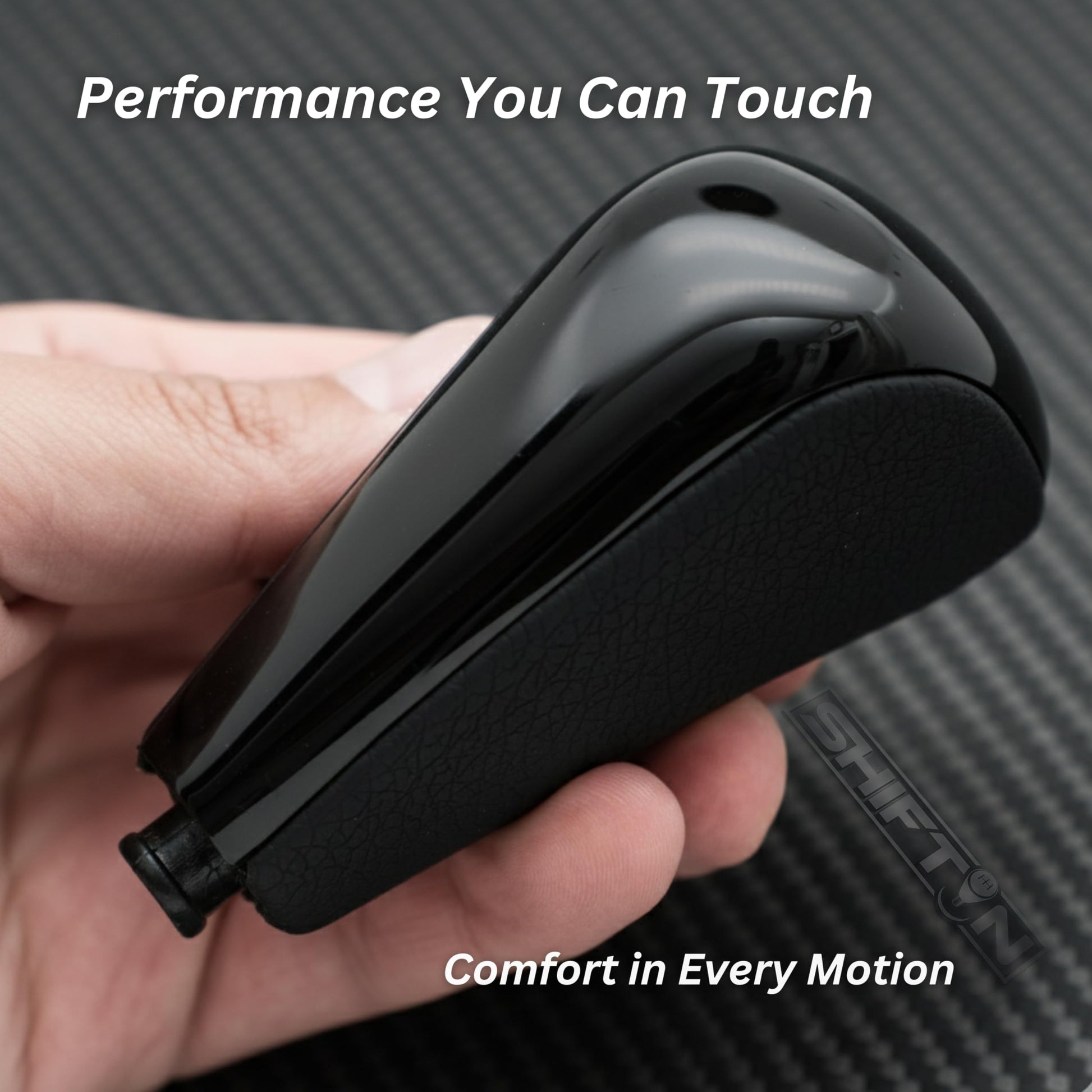 SHIFTIN Replacement Gear Shift Knob Shifter for Lexus GX470 2003 - 2009 UZJ12 and for Toyota Land Cruiser Prado 120 2002 - 2009 (Black Leather/Piano Black) - LXPB