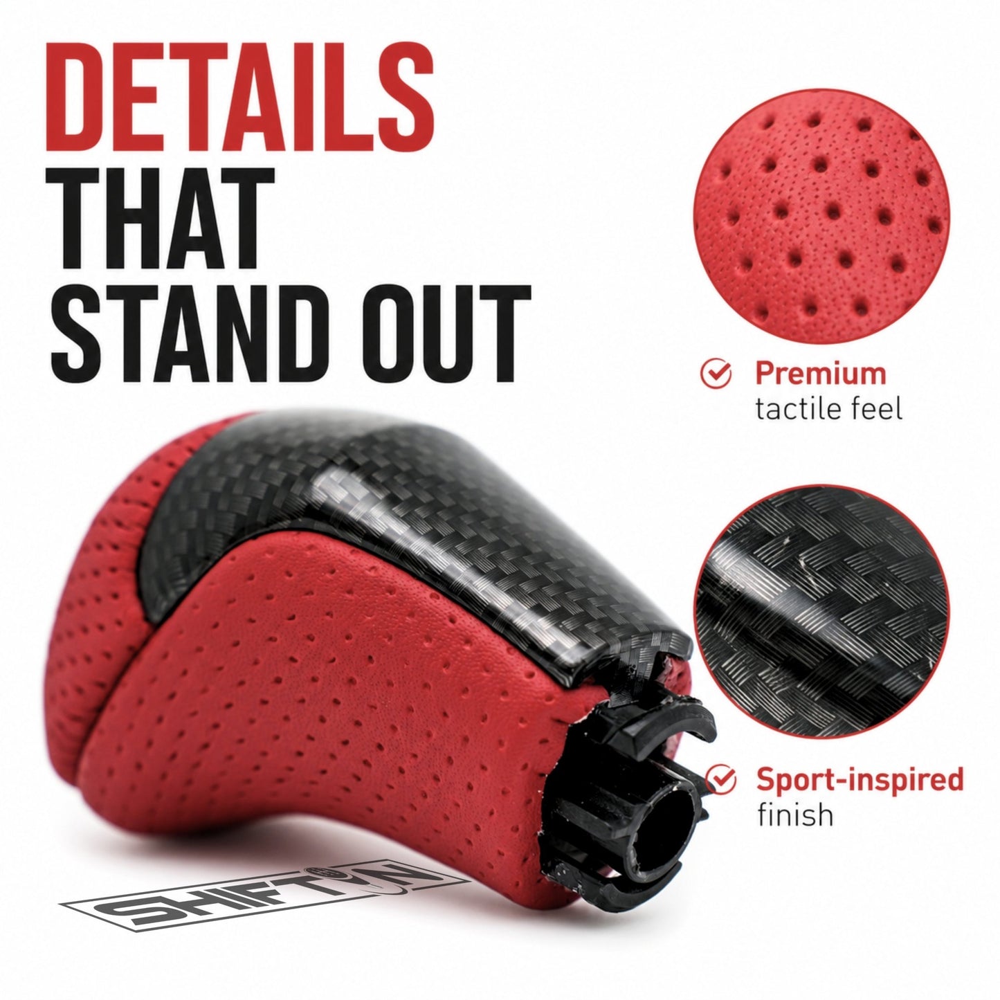 SHIFTIN-Replacement-Gear-Shift-Knob-Shifter-Accessory-for-Toyota-Highlander-2014-2019-Tacoma-2016-2023-Red-Leather-Carbon-Fiber