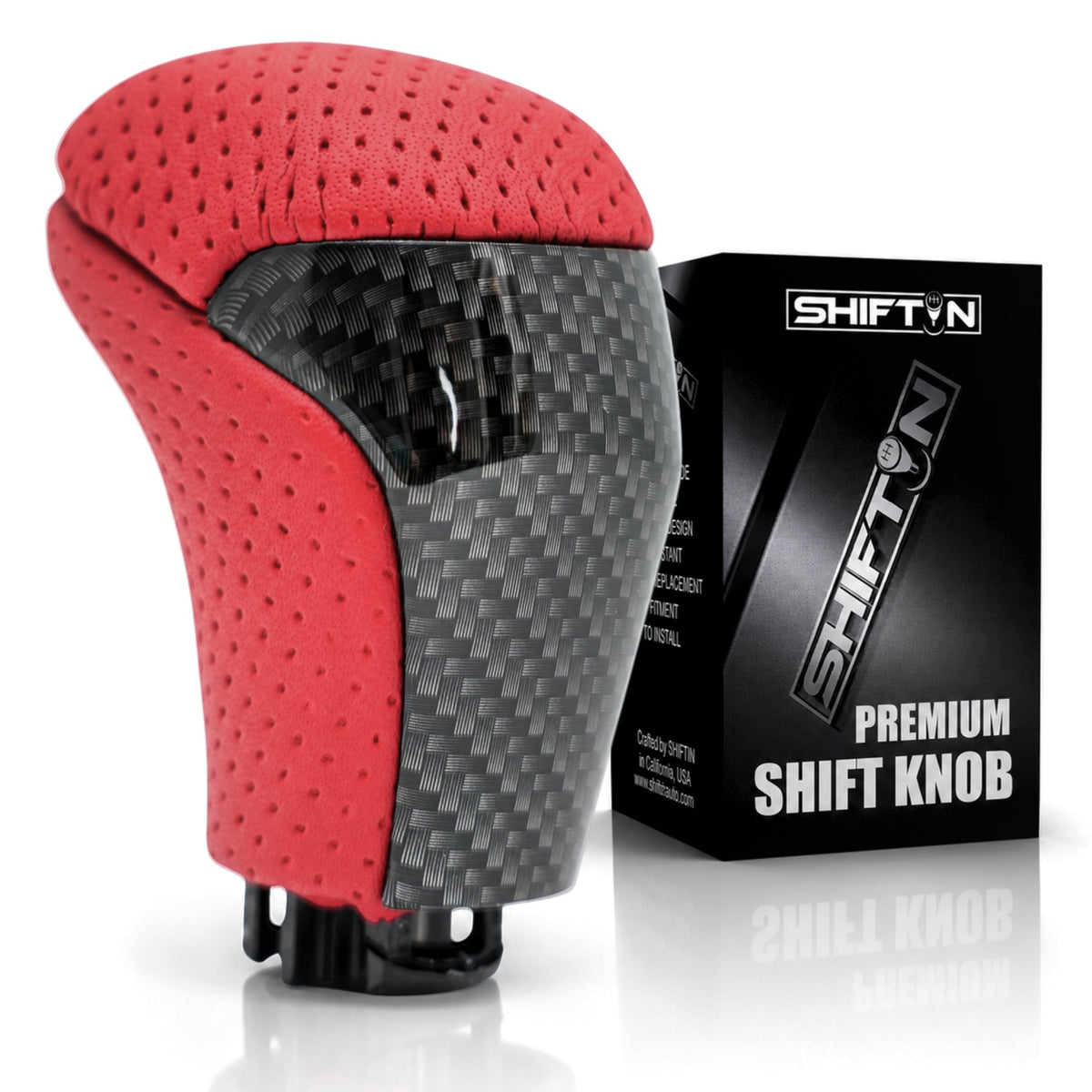 SHIFTIN-Replacement-Gear-Shift-Knob-Shifter-Accessory-for-Toyota-Highlander-2014-2019-Tacoma-2016-2023-Red-Leather-Carbon-Fiber