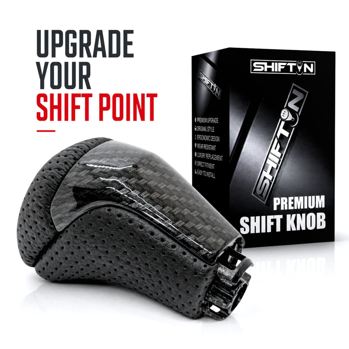SHIFTIN-Replacement-Gear-Shift-Knob-Shifter-Accessory-for-Toyota-Highlander-2014-2019-Tacoma-2016-2023-Black-Leather-Carbon-Fiber