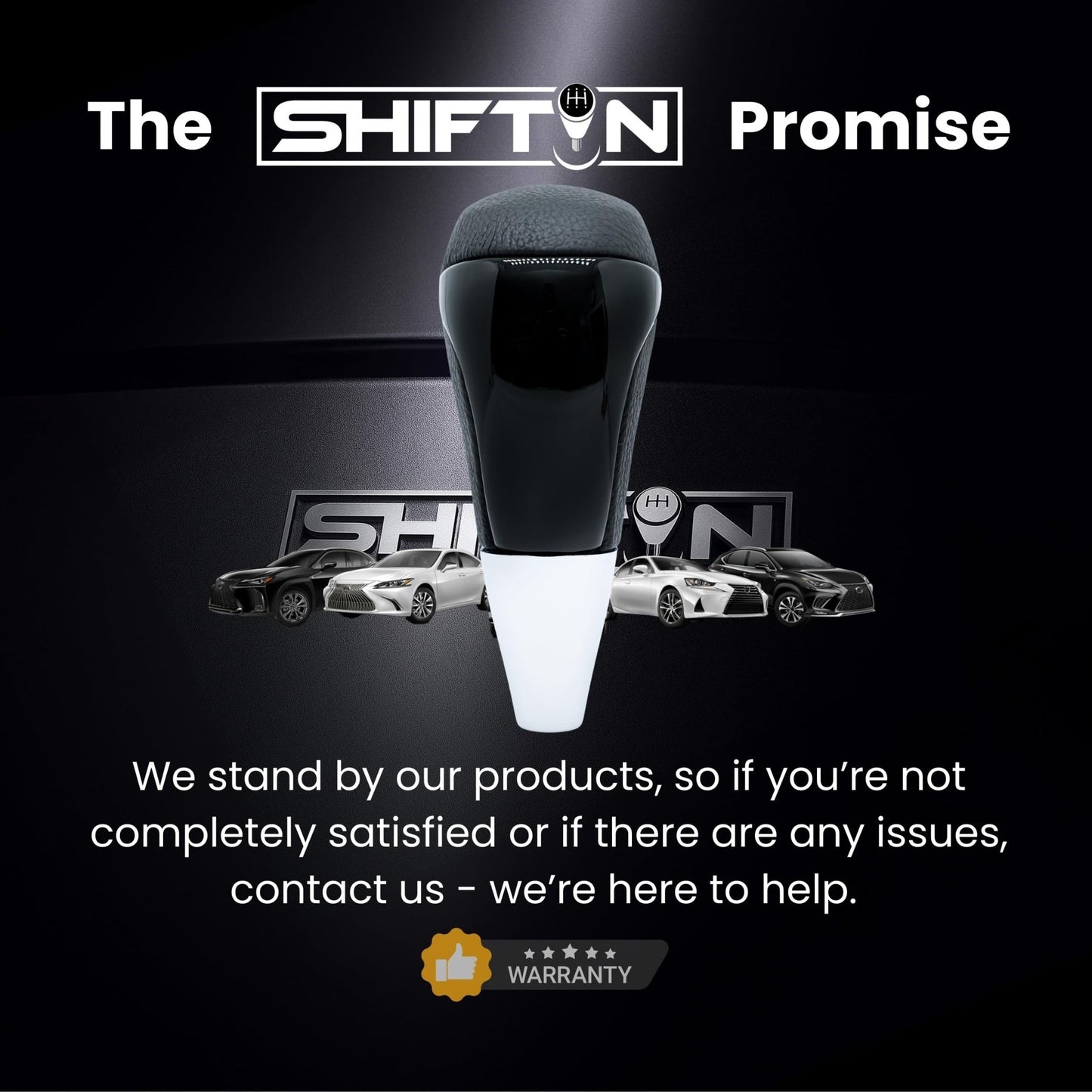 SHIFTIN Universal Gear Shift Knob for Automatic Manual Stick Shifter Cars, with M8 M10 M12 Thread Adapters, Fits Toyota Acura Scion Mazda Subaru Nissan Infiniti - ZBPB