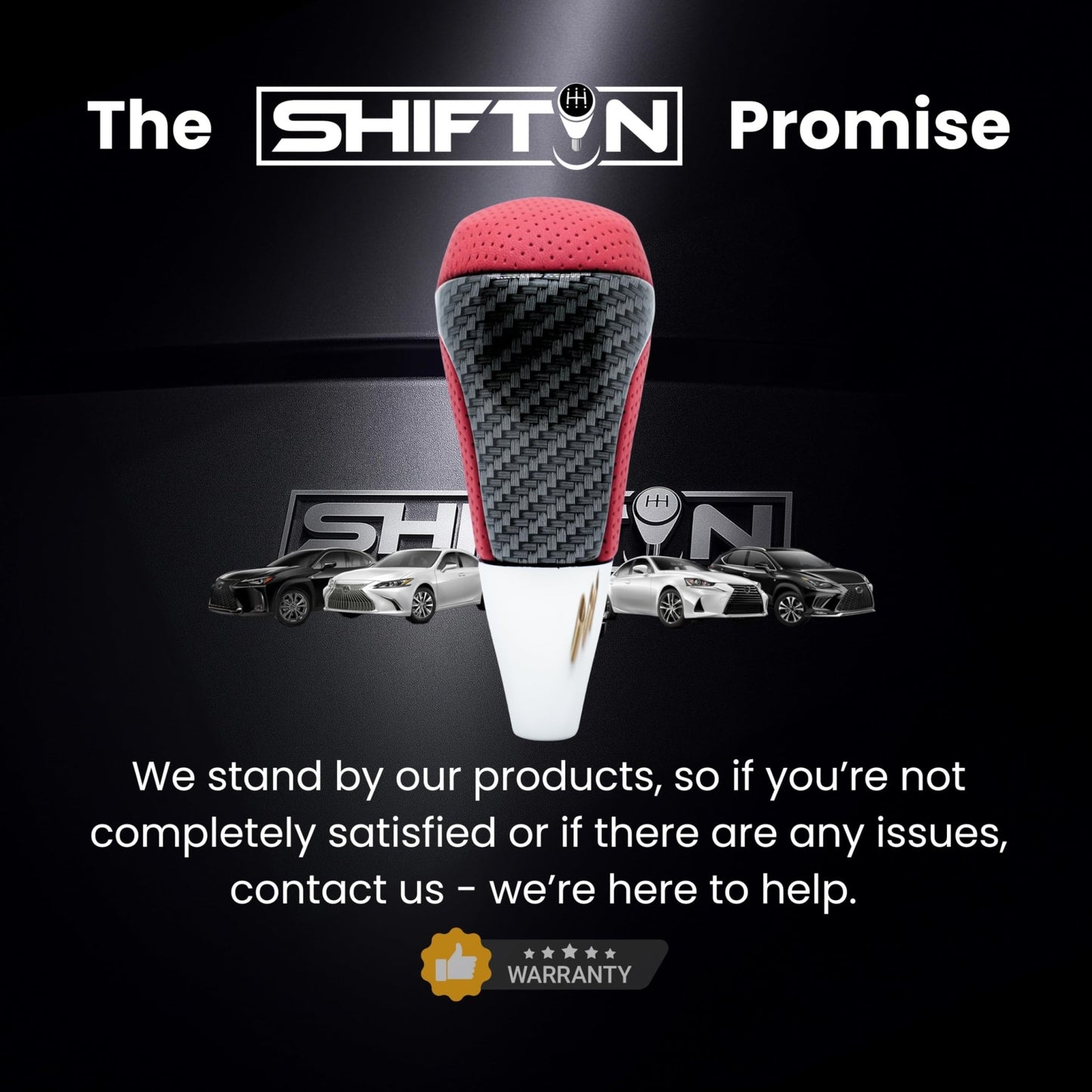 SHIFTIN Universal Gear Shift Knob for Automatic Manual Stick Shifter Cars, with M8 M10 M12 Thread Adapters, Fits Toyota Acura Scion Mazda Subaru Nissan Infiniti - ZRDZ