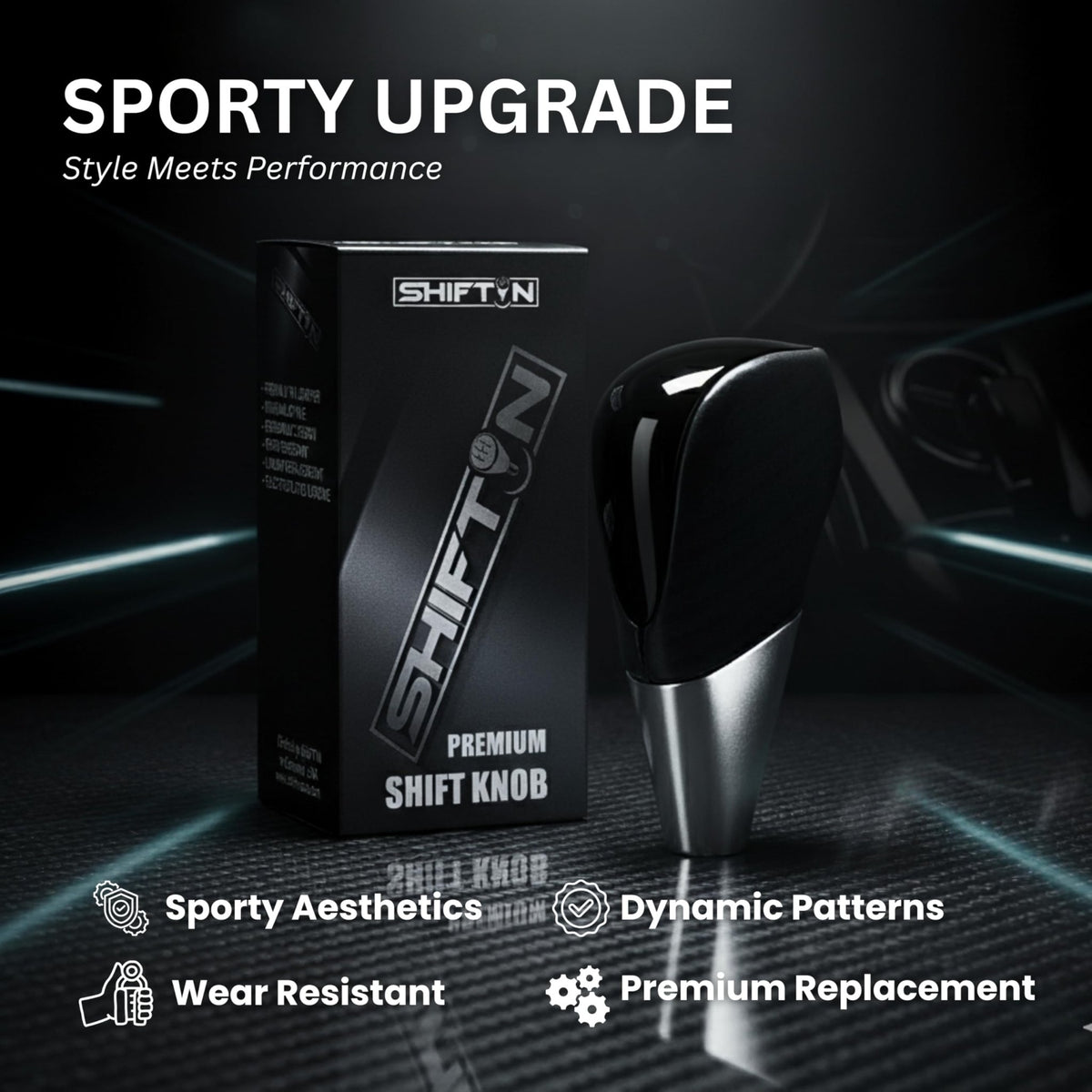 SHIFTIN Universal Sport Gear Shift Knob Shifter for Cars with M8 M10 M12 Threads | Fits Subaru Acura Nissan Infiniti Mazda Scion Toyota Lexus - BBPB