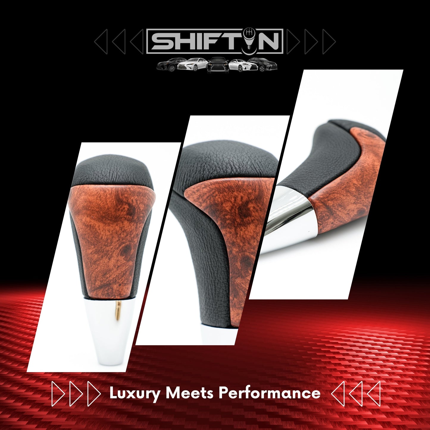 SHIFTIN Universal Gear Shift Knob for Automatic Manual Stick Shifter Cars, with M8 M10 M12 Thread Adapters, Fits Toyota Acura Scion Mazda Subaru Nissan Infiniti - ZBWL