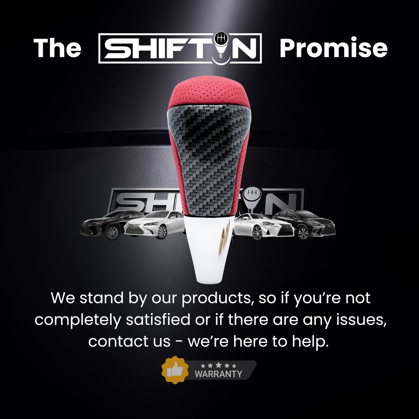 SHIFTIN Universal Gear Shift Knob for Automatic Manual Stick Shifter Cars, with M8 M10 M12 Thread Adapters, Fits Toyota Acura Scion Mazda Subaru Nissan Infiniti - ZRDZ