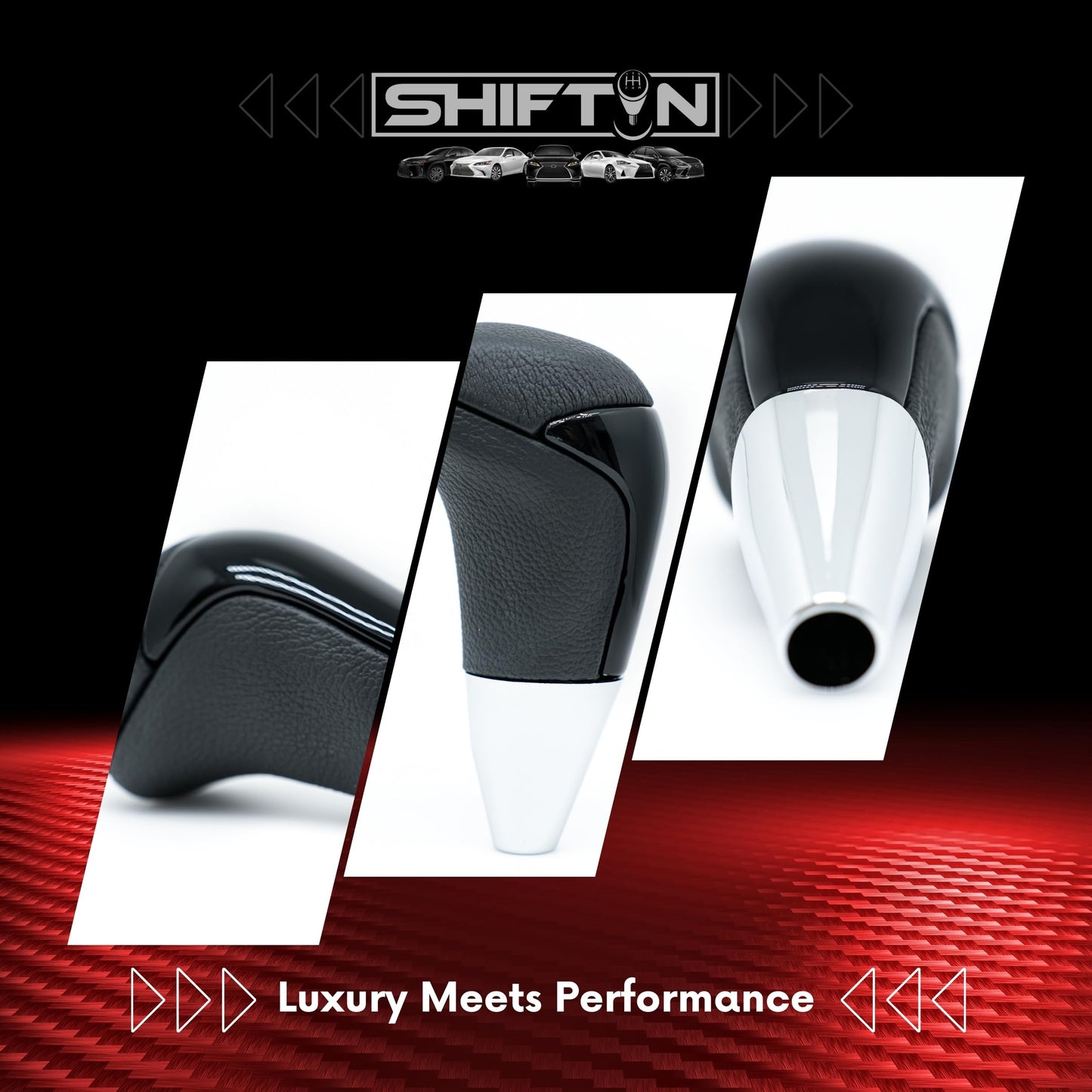 SHIFTIN Universal Gear Shift Knob for Automatic Manual Stick Shifter Cars, with M8 M10 M12 Thread Adapters, Fits Toyota Acura Scion Mazda Subaru Nissan Infiniti - ZBPB