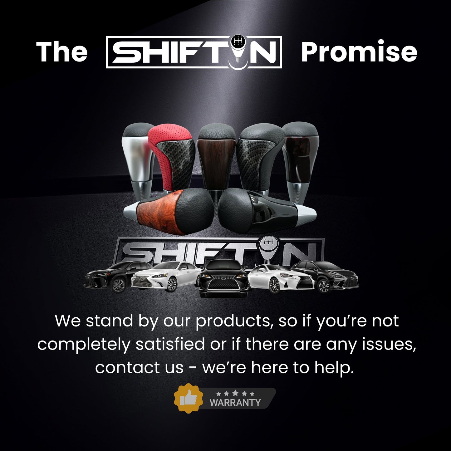 SHIFTIN Universal Gear Shift Knob for Automatic Manual Stick Shifter Cars, with M8 M10 M12 Thread Adapters, Fits Toyota Acura Scion Mazda Subaru Nissan Infiniti - ZBSL