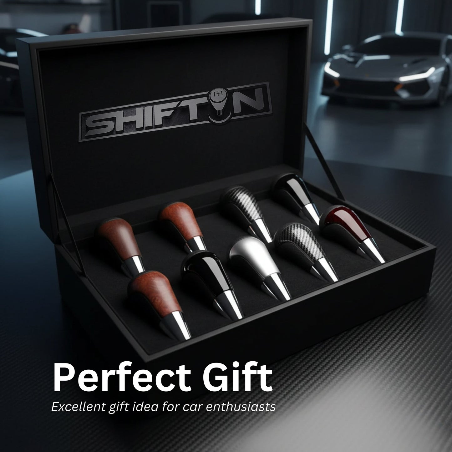 SHIFTIN Universal Gear Shift Knob for Automatic Manual Stick Shifter Cars DARK WOOD