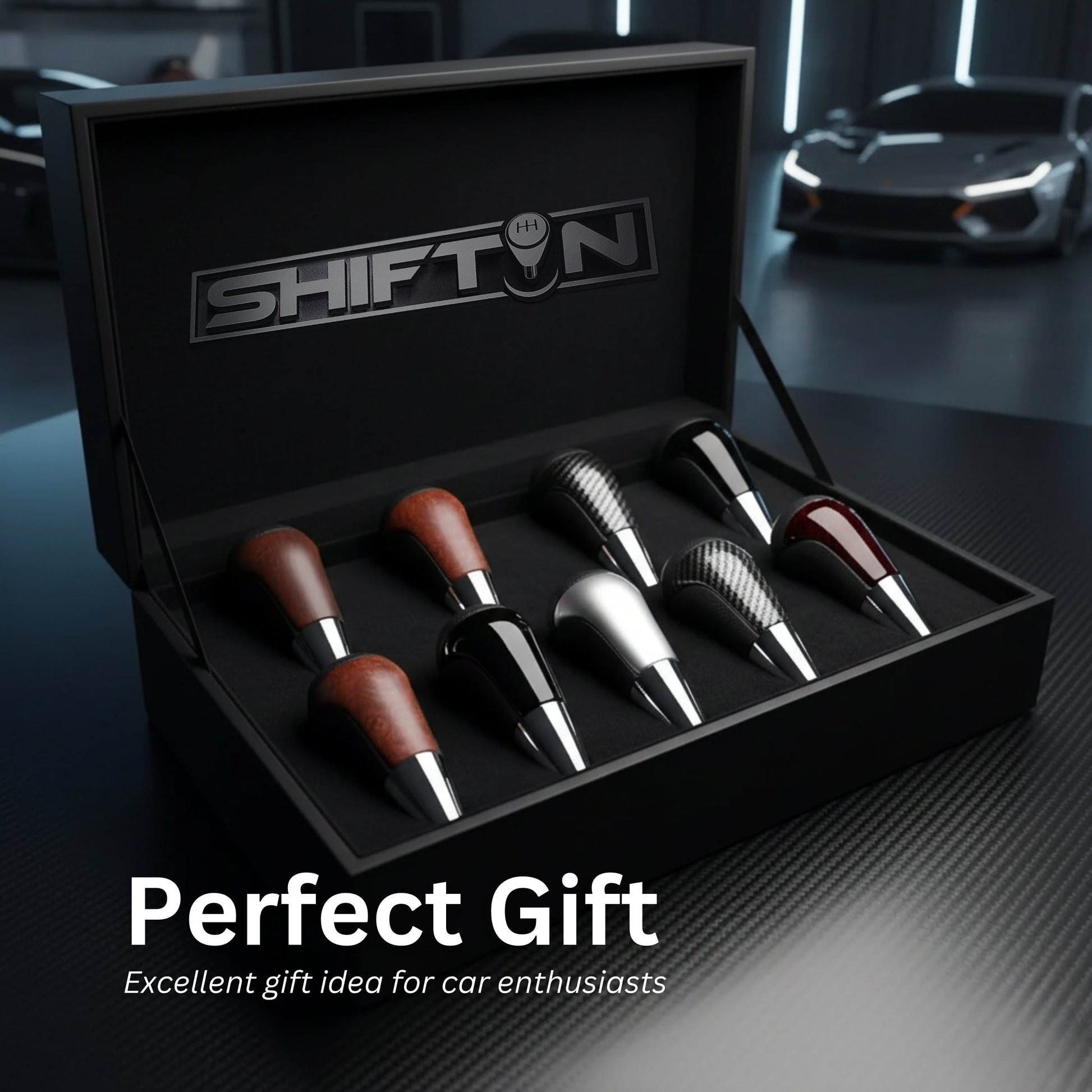 SHIFTIN Universal Gear Shift Knob for Automatic Manual Stick Shifter Cars DARK WOOD