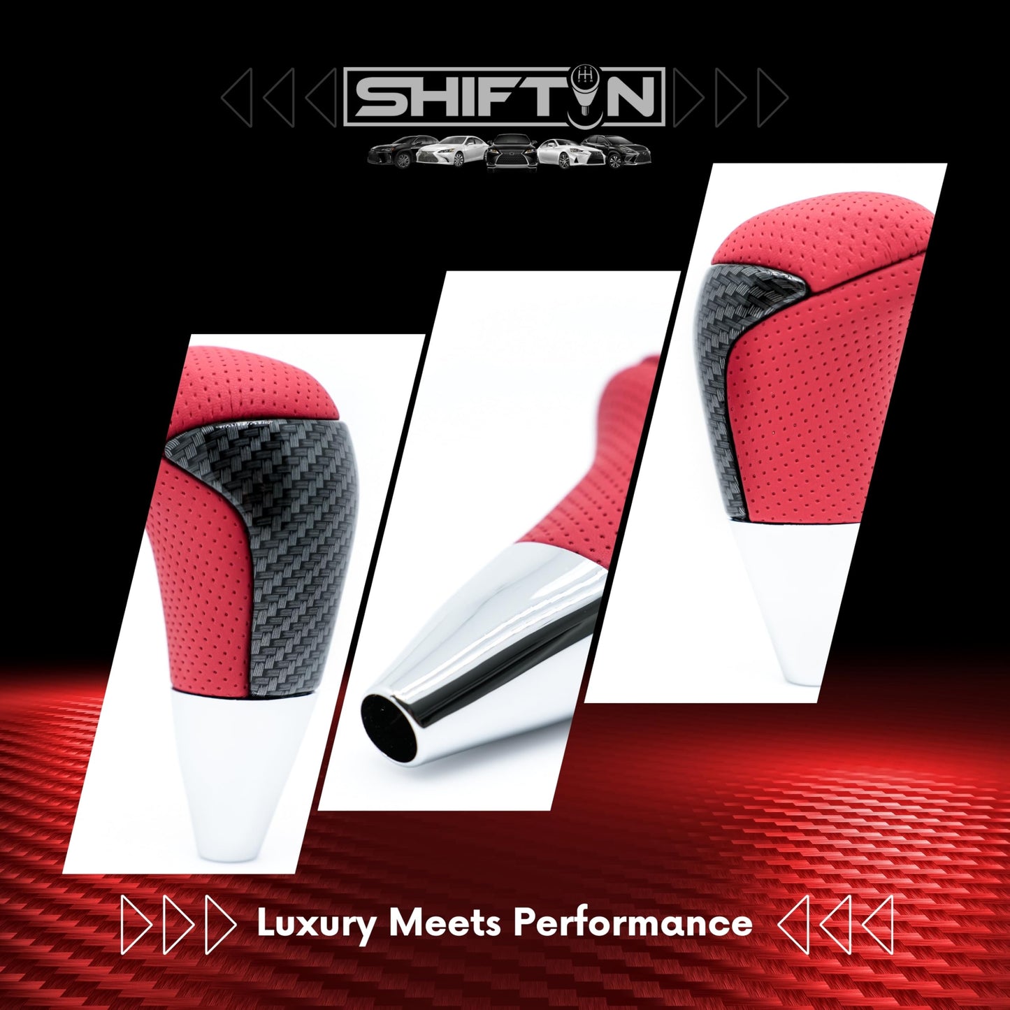SHIFTIN Universal Gear Shift Knob for Automatic Manual Stick Shifter Cars, with M8 M10 M12 Thread Adapters, Fits Toyota Acura Scion Mazda Subaru Nissan Infiniti - ZRDZ