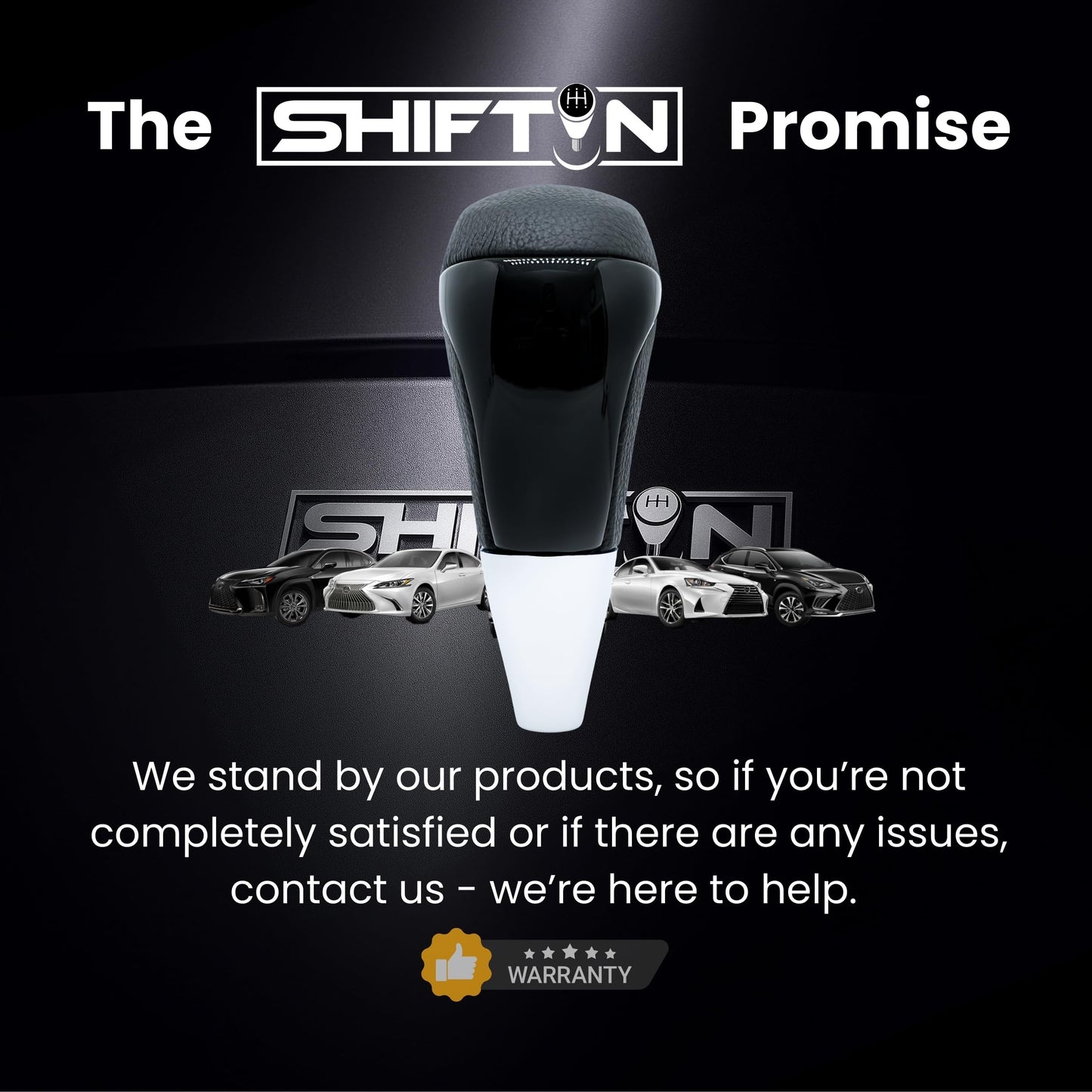 SHIFTIN Universal Gear Shift Knob for Automatic Manual Stick Shifter Cars, with M8 M10 M12 Thread Adapters, Fits Toyota Acura Scion Mazda Subaru Nissan Infiniti - ZBPB