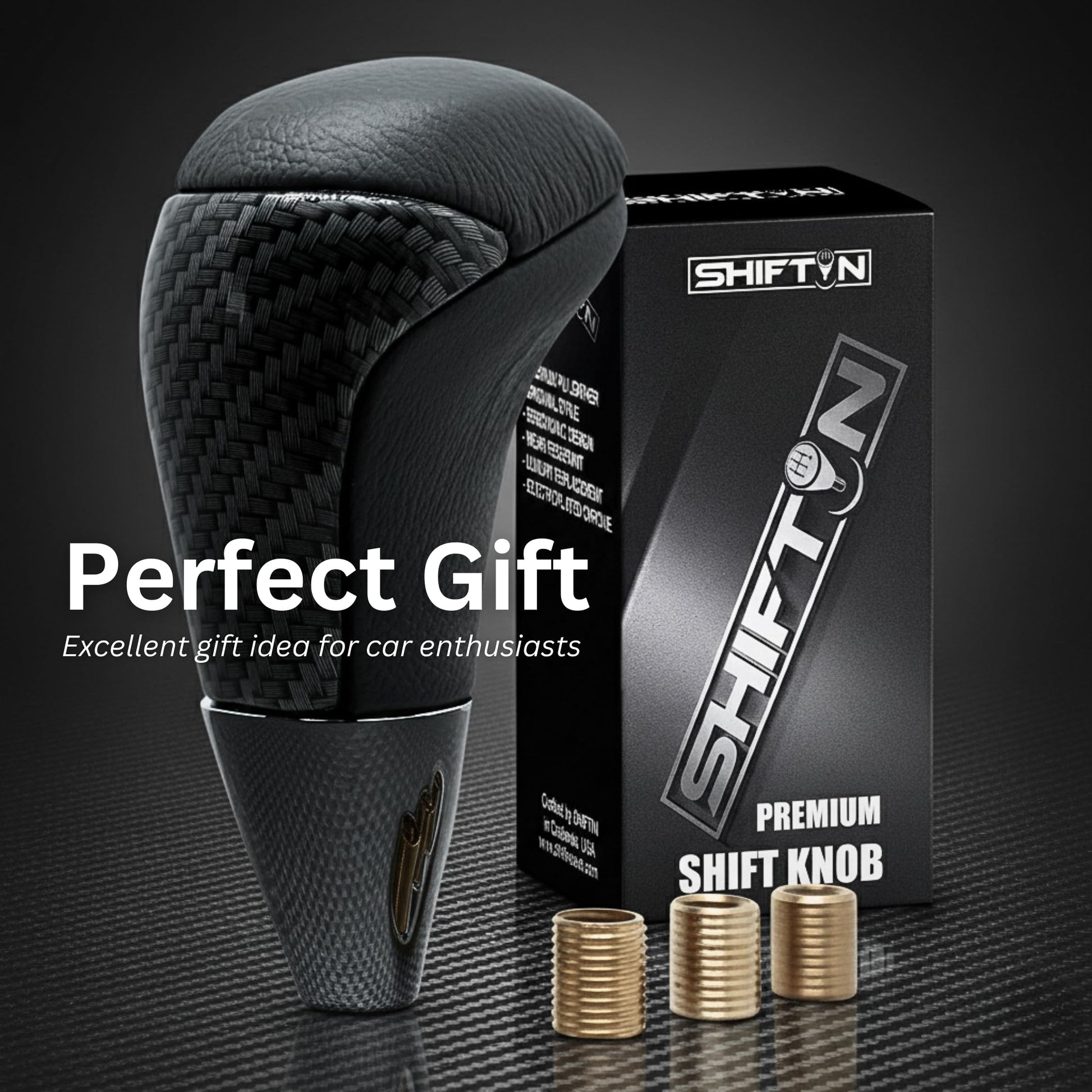SHIFTIN Universal Gear Shift Knob for Automatic Manual Stick Shifter Cars, with M8 M10 M12 Thread Adapters, Fits Toyota Acura Scion Mazda Subaru Nissan Infiniti - ZBZZ
