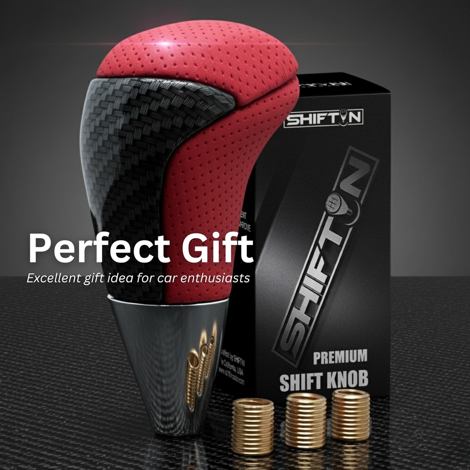 SHIFTIN Universal Gear Shift Knob for Automatic Manual Stick Shifter Cars, with M8 M10 M12 Thread Adapters, Fits Toyota Acura Scion Mazda Subaru Nissan Infiniti - ZRDZ