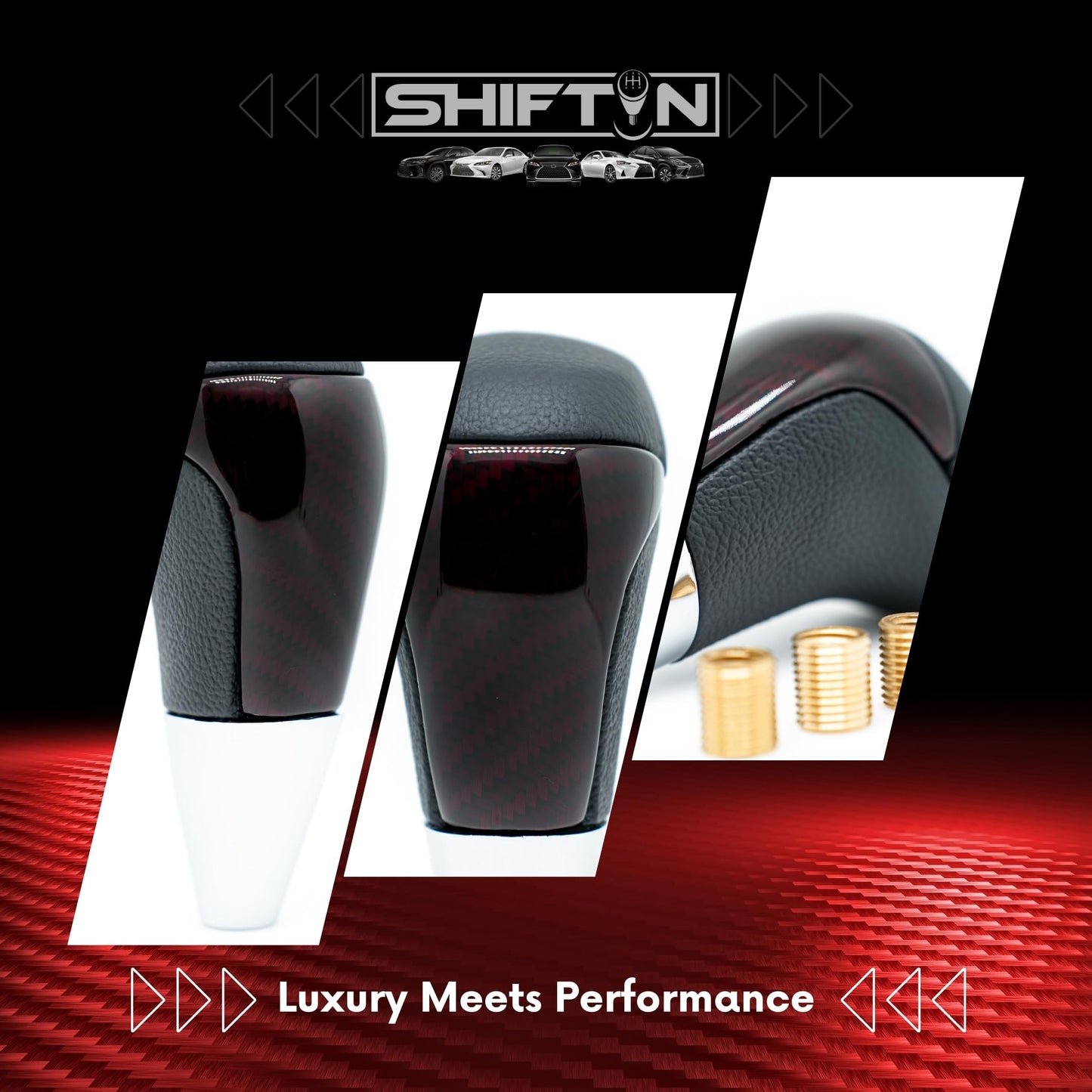 SHIFTIN Universal Gear Shift Knob for Automatic Manual Stick Shifter Cars, with M8 M10 M12 Thread Adapters, Fits Toyota Acura Scion Mazda Subaru Nissan Infiniti - ZBRZ