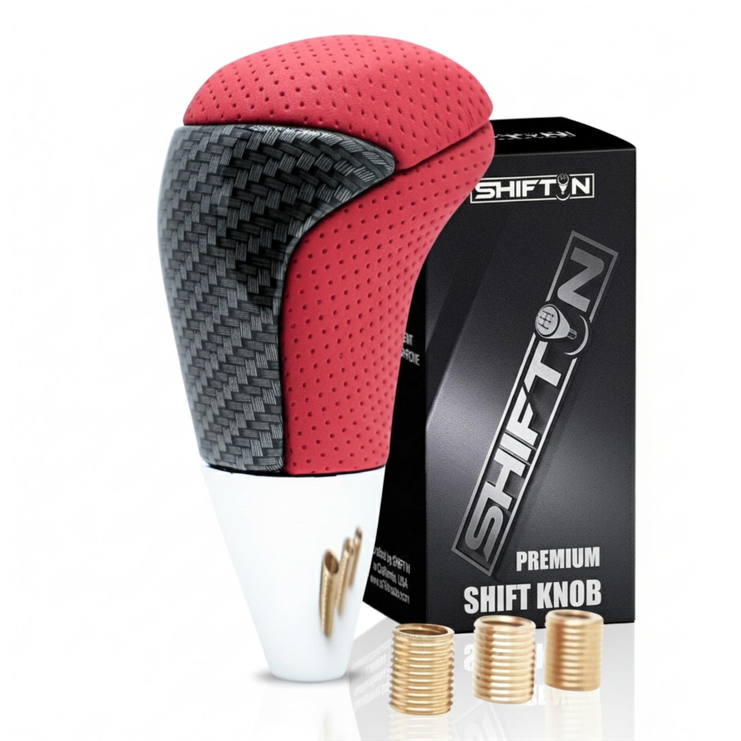 SHIFTIN Universal Gear Shift Knob for Automatic Manual Stick Shifter Cars, with M8 M10 M12 Thread Adapters, Fits Toyota Acura Scion Mazda Subaru Nissan Infiniti - ZRDZ