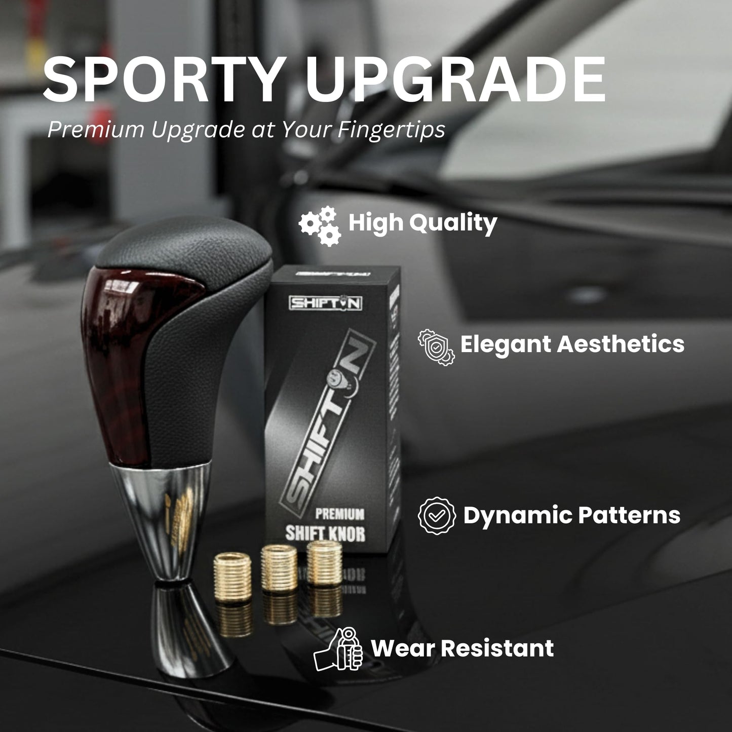 SHIFTIN Universal Gear Shift Knob for Automatic Manual Stick Shifter Cars, with M8 M10 M12 Thread Adapters, Fits Toyota Acura Scion Mazda Subaru Nissan Infiniti - ZBRZ