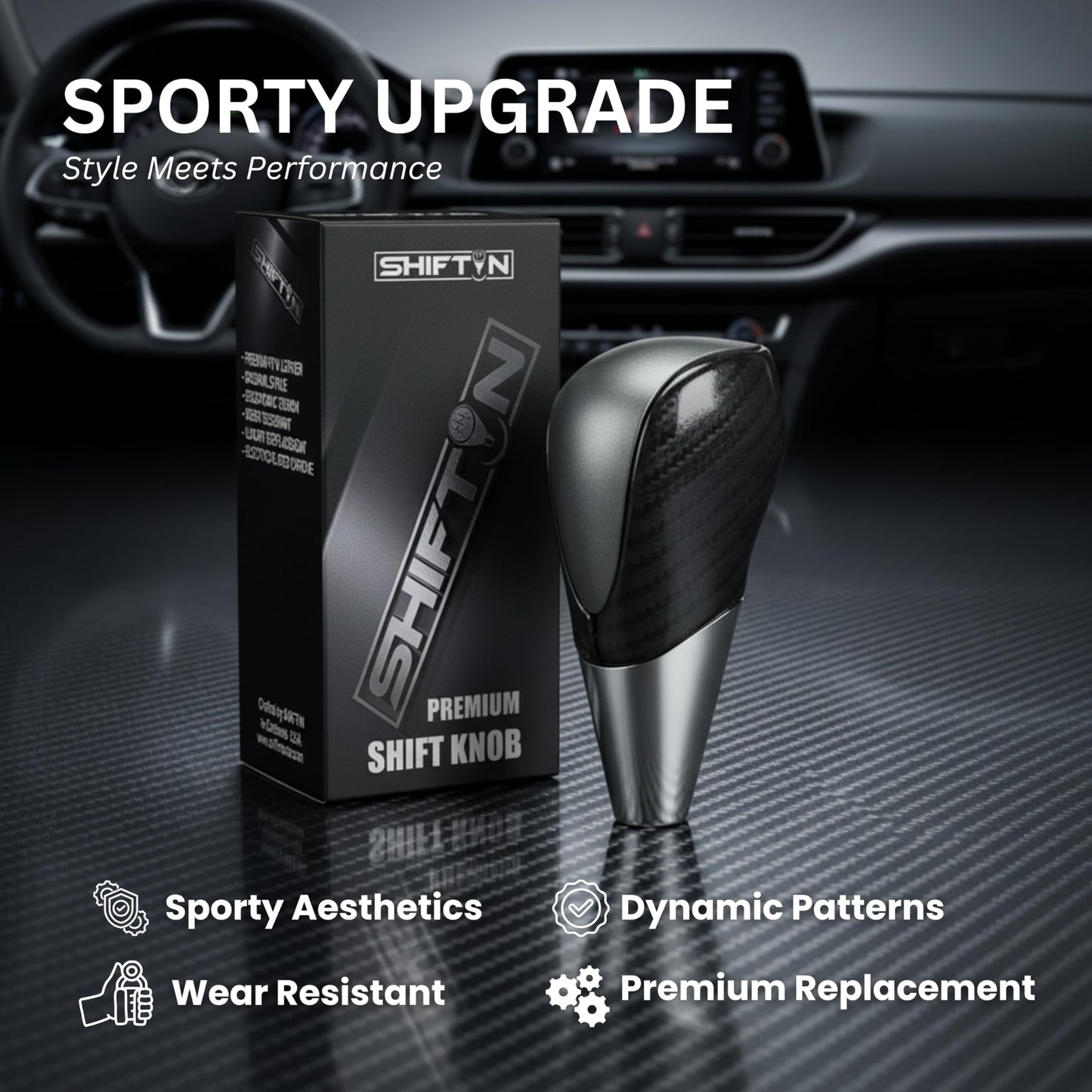 SHIFTIN Universal Sport Gear Shift Knob Shifter for Cars with M8 M10 M12 Threads | Fits Subaru Acura Nissan Infiniti Mazda Scion Toyota Lexus - B234