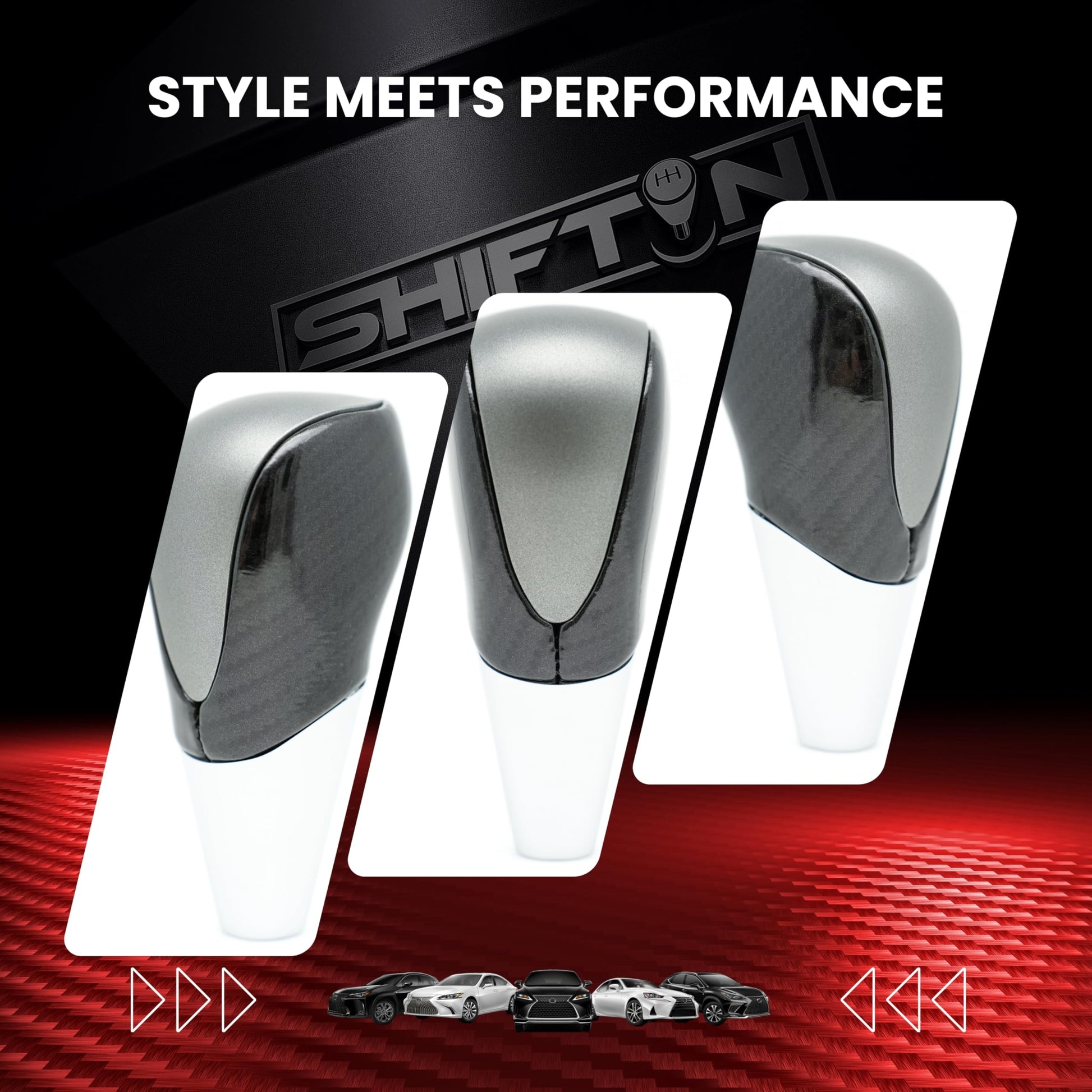 SHIFTIN Universal Sport Gear Shift Knob Shifter for Cars with M8 M10 M12 Threads | Fits Subaru Acura Nissan Infiniti Mazda Scion Toyota Lexus - B234