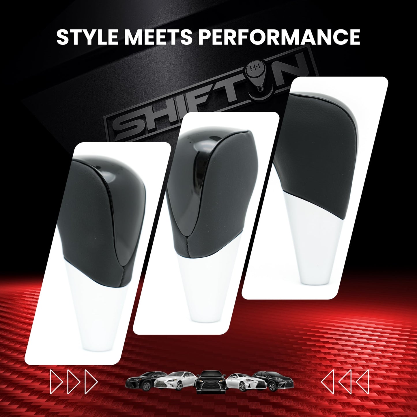 SHIFTIN Universal Sport Gear Shift Knob Shifter for Cars with M8 M10 M12 Threads | Fits Subaru Acura Nissan Infiniti Mazda Scion Toyota Lexus - BBPB