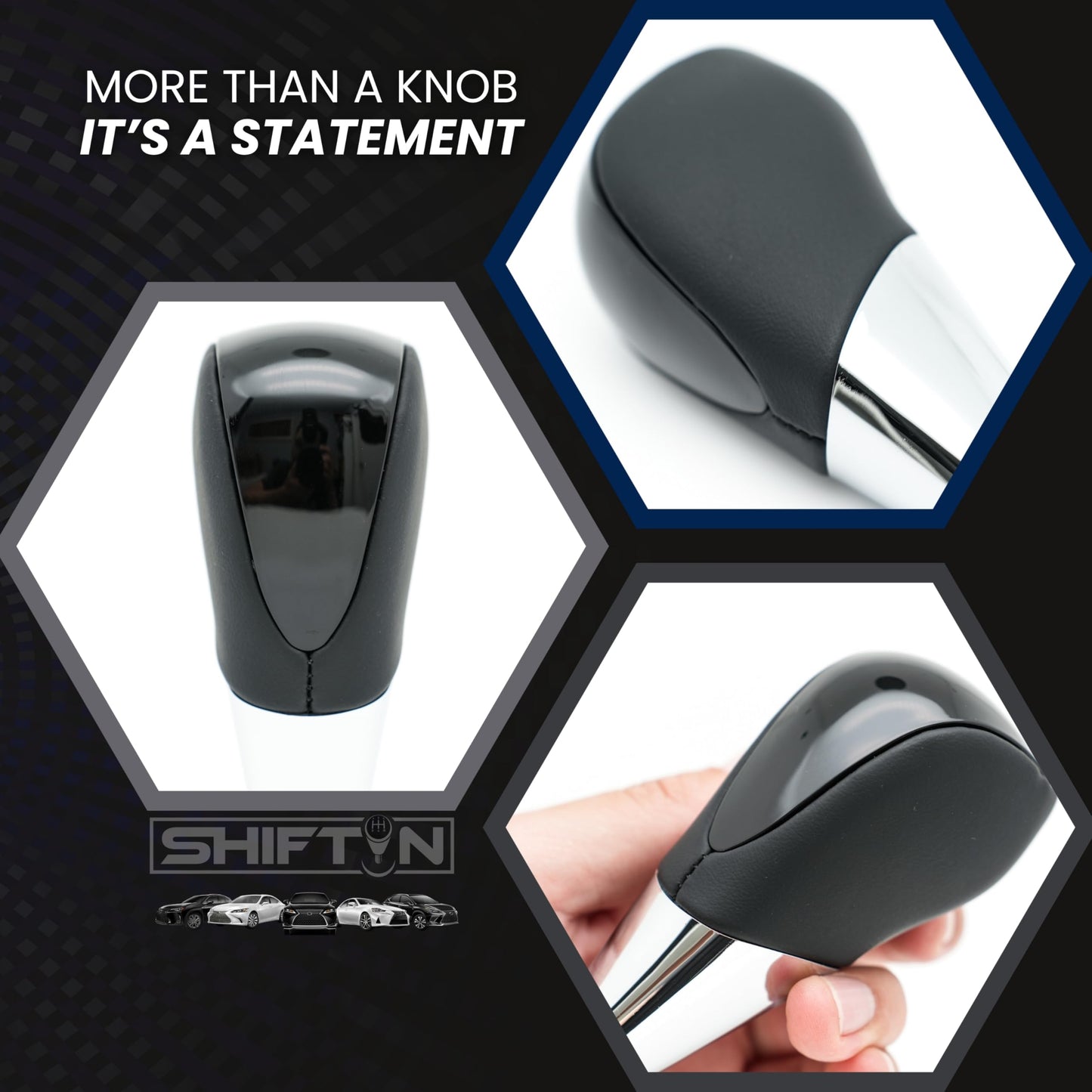 SHIFTIN Universal Sport Gear Shift Knob Shifter for Cars with M8 M10 M12 Threads | Fits Subaru Acura Nissan Infiniti Mazda Scion Toyota Lexus - BBPB