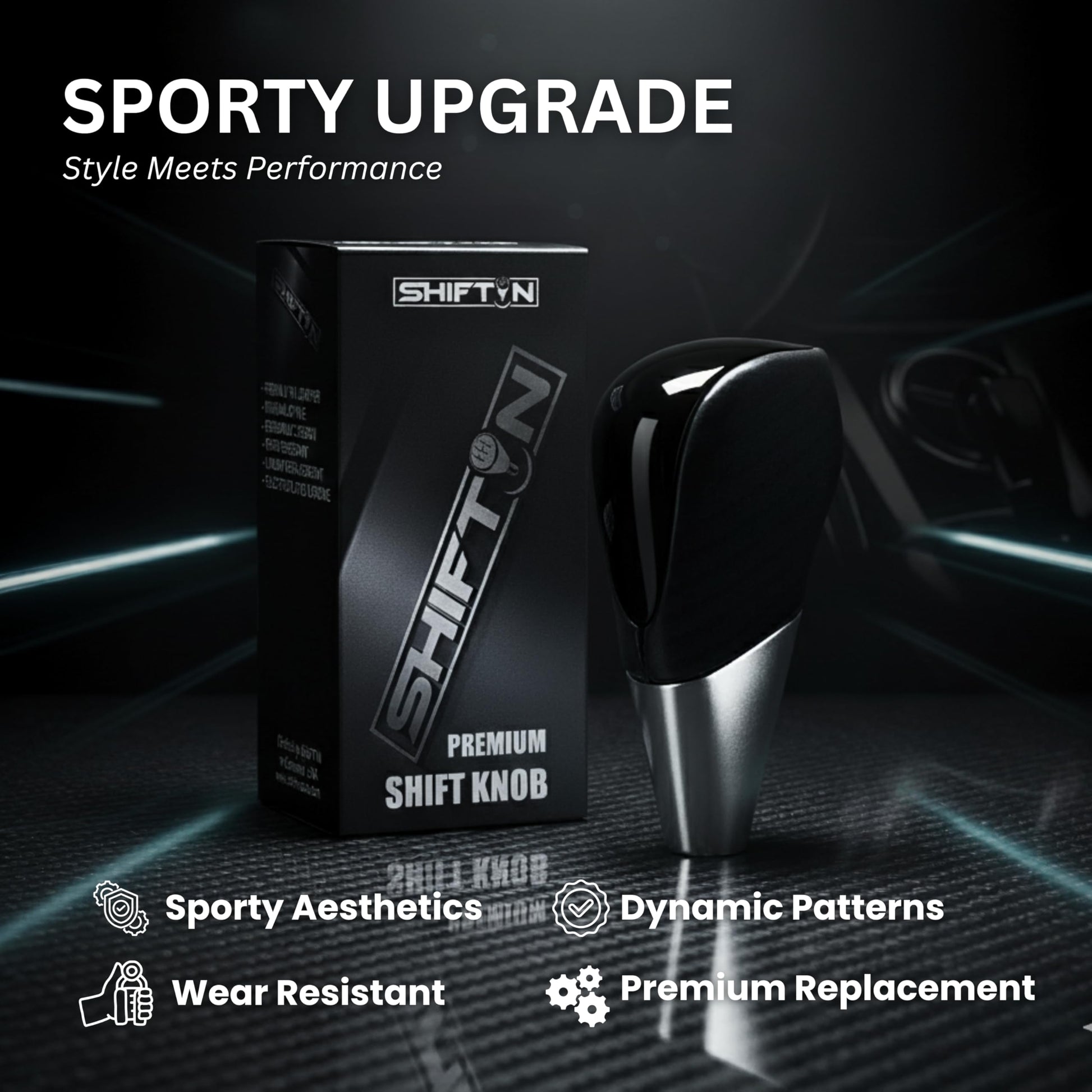 SHIFTIN Universal Sport Gear Shift Knob Shifter for Cars with M8 M10 M12 Threads | Fits Subaru Acura Nissan Infiniti Mazda Scion Toyota Lexus - BBPB