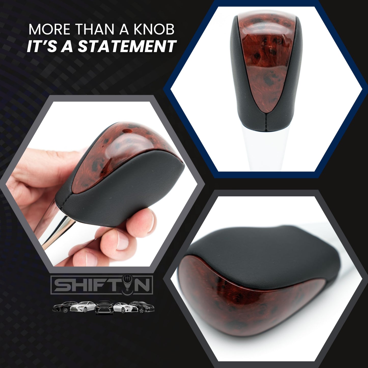 SHIFTIN Universal Sport Gear Shift Knob Shifter for Cars with M8 M10 M12 Threads | Fits Subaru Acura Nissan Infiniti Mazda Scion Toyota Lexus - BBWD