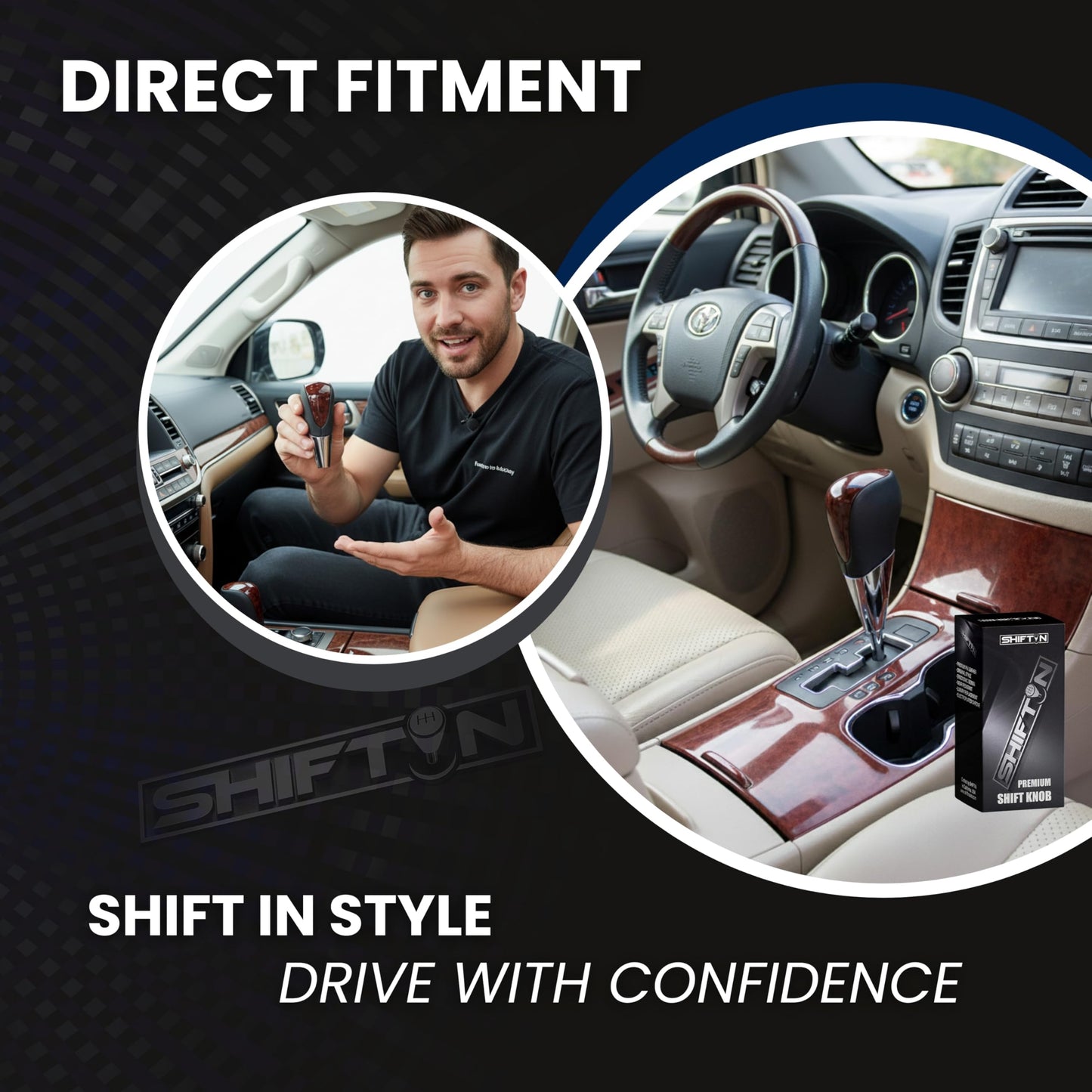 SHIFTIN Universal Sport Gear Shift Knob Shifter for Cars with M8 M10 M12 Threads | Fits Subaru Acura Nissan Infiniti Mazda Scion Toyota Lexus - BBWD