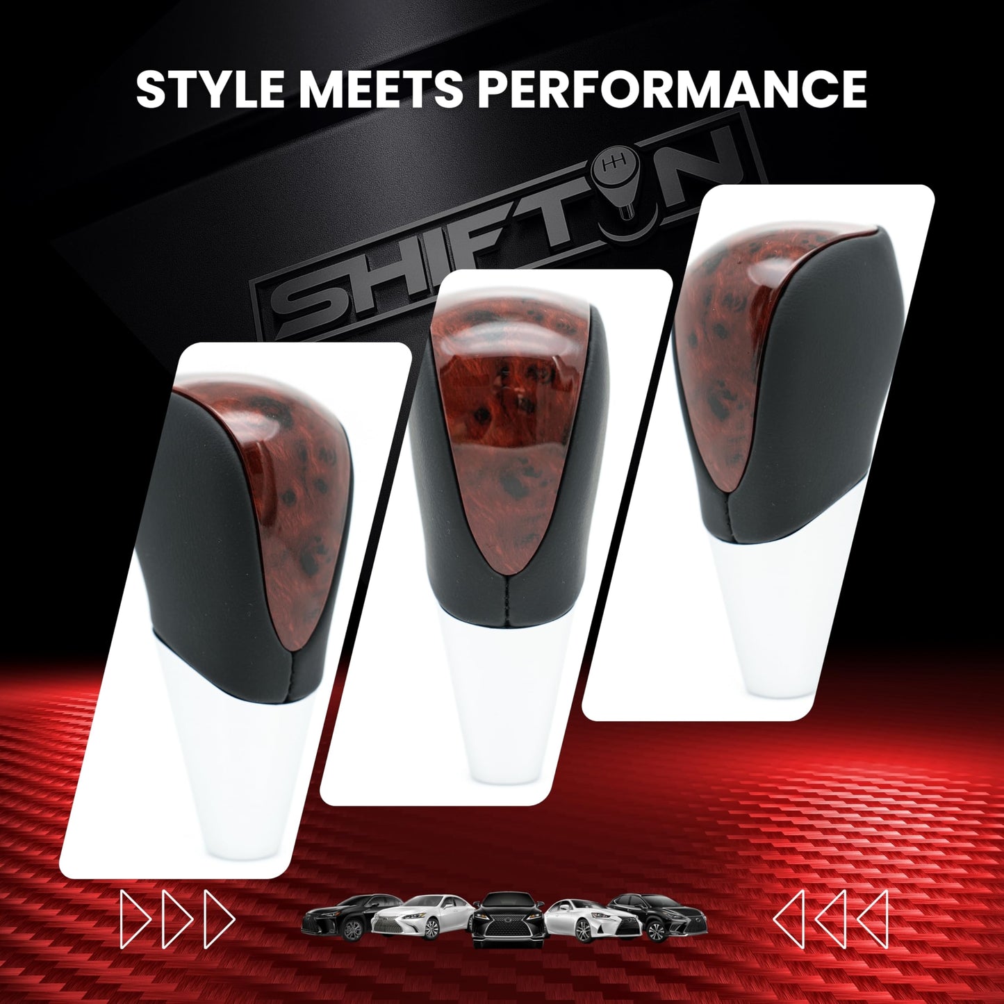 SHIFTIN Universal Sport Gear Shift Knob Shifter for Cars with M8 M10 M12 Threads | Fits Subaru Acura Nissan Infiniti Mazda Scion Toyota Lexus - BBWD