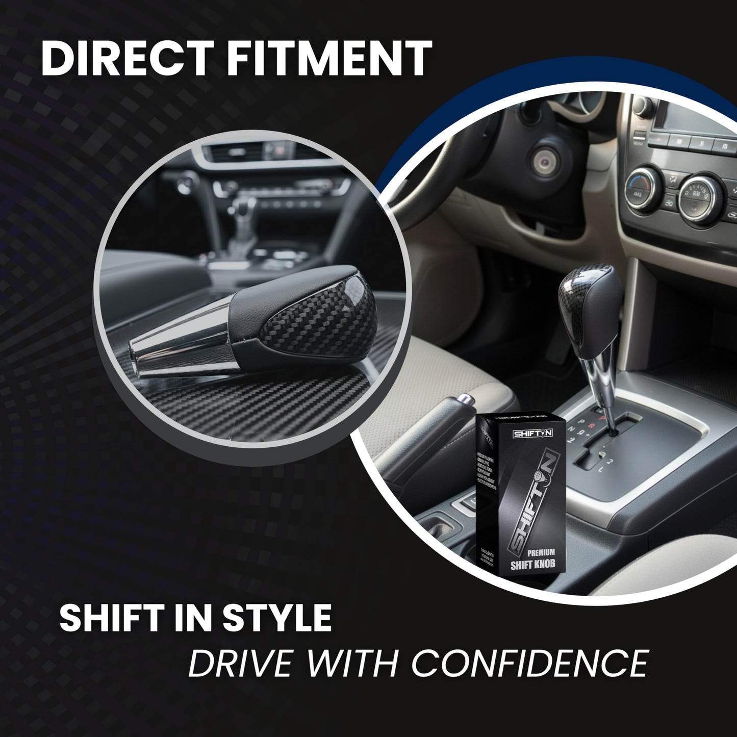 SHIFTIN Universal Sport Gear Shift Knob Shifter for Cars with M8 M10 M12 Threads | Fits Subaru Acura Nissan Infiniti Mazda Scion Toyota Lexus - BBZZ