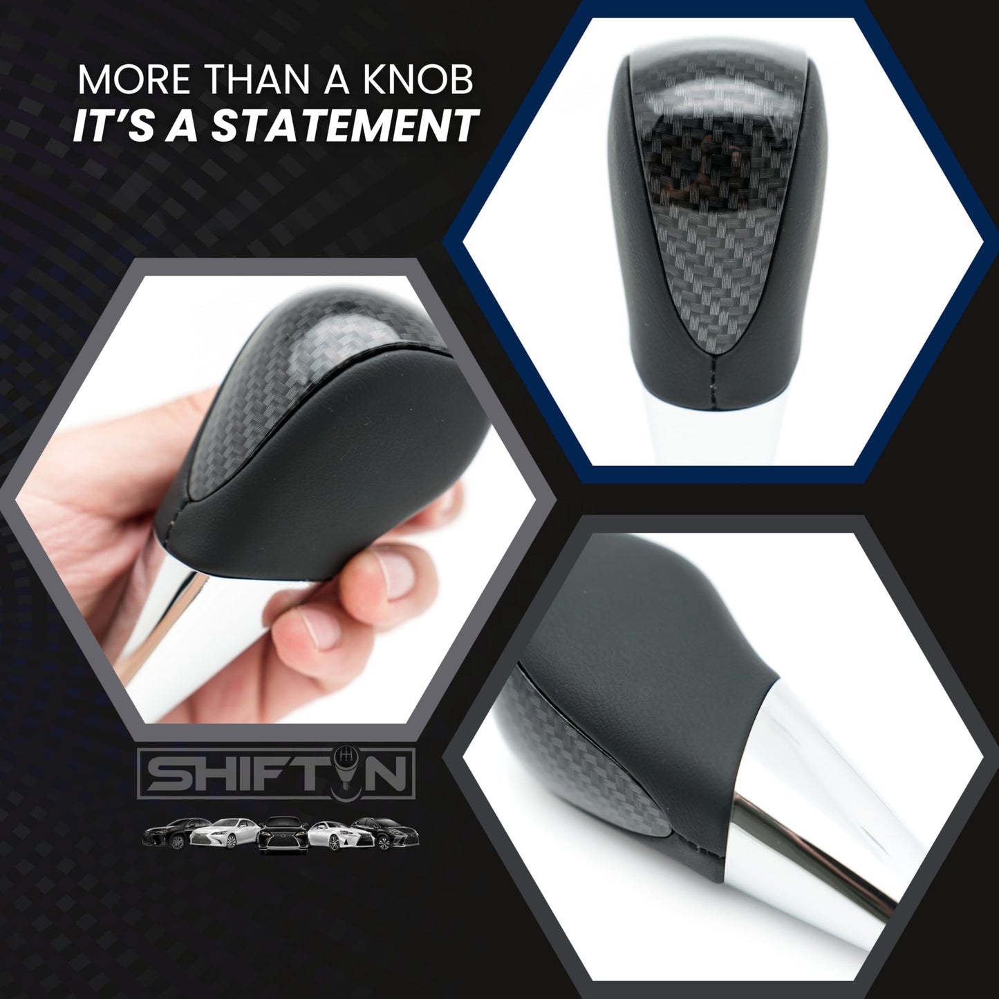 SHIFTIN Universal Sport Gear Shift Knob Shifter for Cars with M8 M10 M12 Threads | Fits Subaru Acura Nissan Infiniti Mazda Scion Toyota Lexus - BBZZ