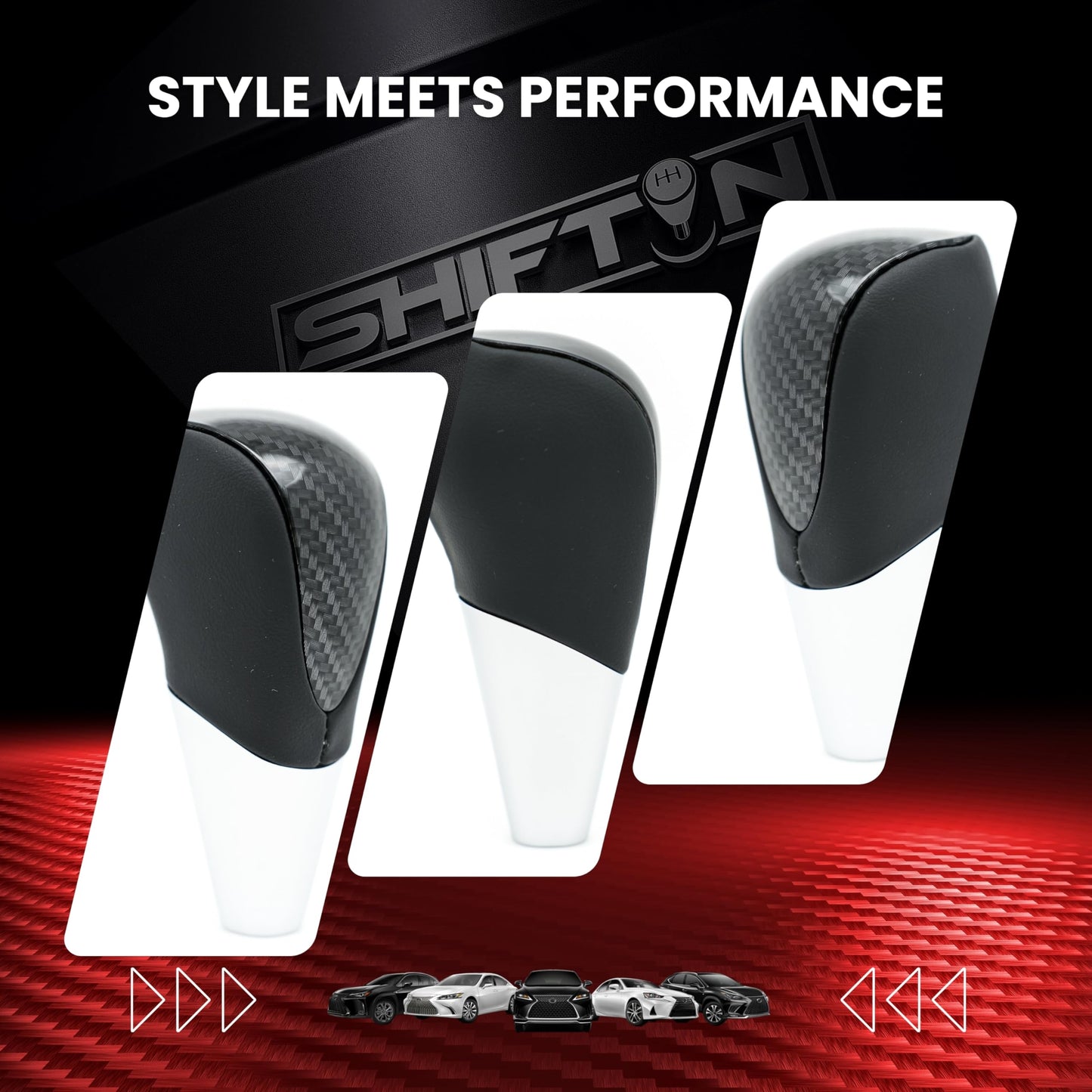 SHIFTIN Universal Sport Gear Shift Knob Shifter for Cars with M8 M10 M12 Threads | Fits Subaru Acura Nissan Infiniti Mazda Scion Toyota Lexus - BBZZ