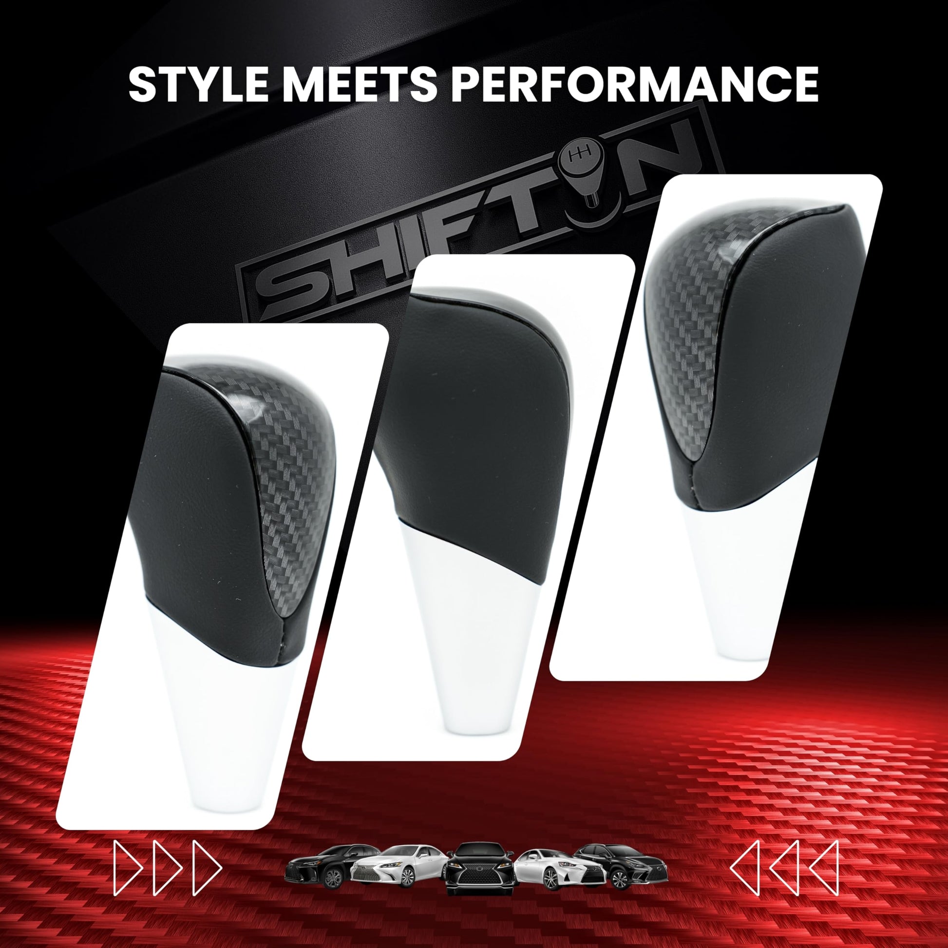 SHIFTIN Universal Sport Gear Shift Knob Shifter for Cars with M8 M10 M12 Threads | Fits Subaru Acura Nissan Infiniti Mazda Scion Toyota Lexus - BBZZ